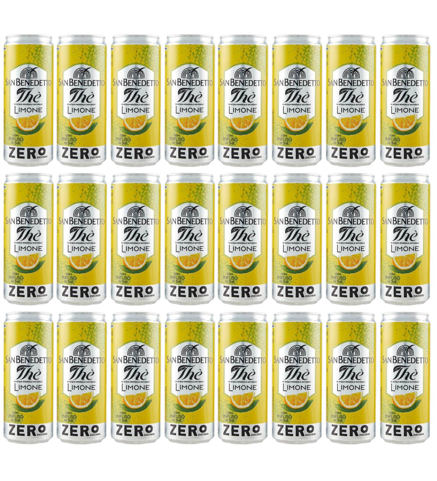 San Benedetto Th Limone Zero Lot de 24 boissons rafra chissantes sans alcool th glac au citron sans sucre 330 ml - Buy Online on GoSupps.com