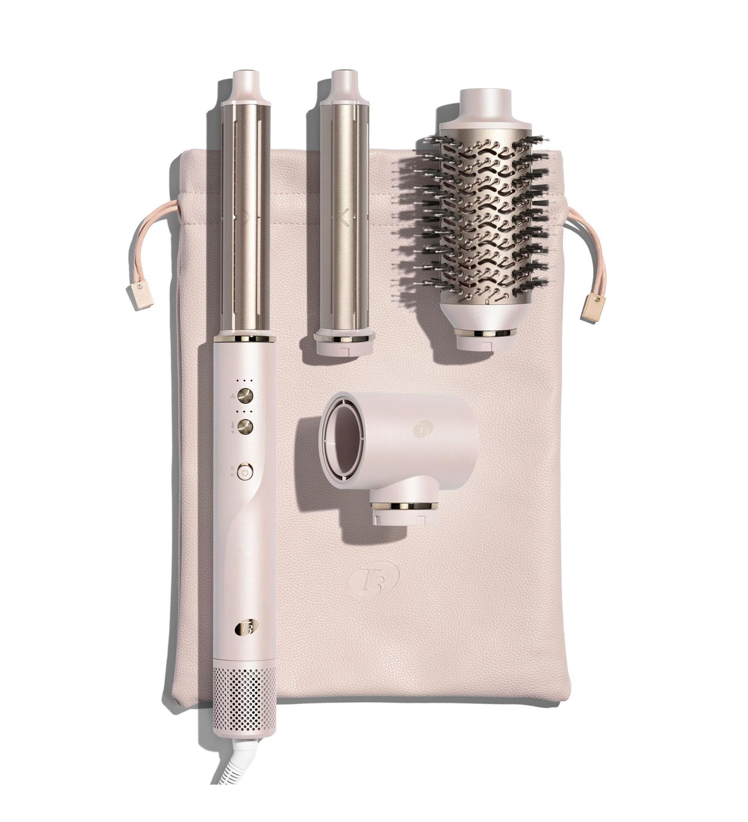 T3 Aire 360 Multi-Styler & Blowout System - Rapid Drying Hair Dryer Ceramic Curling Attachments Oval Brush for Perfect Blowouts & Long-Lasting Curls in Satin Blush/Gold | International Shipping Available - Buy Online on GoSupps.com