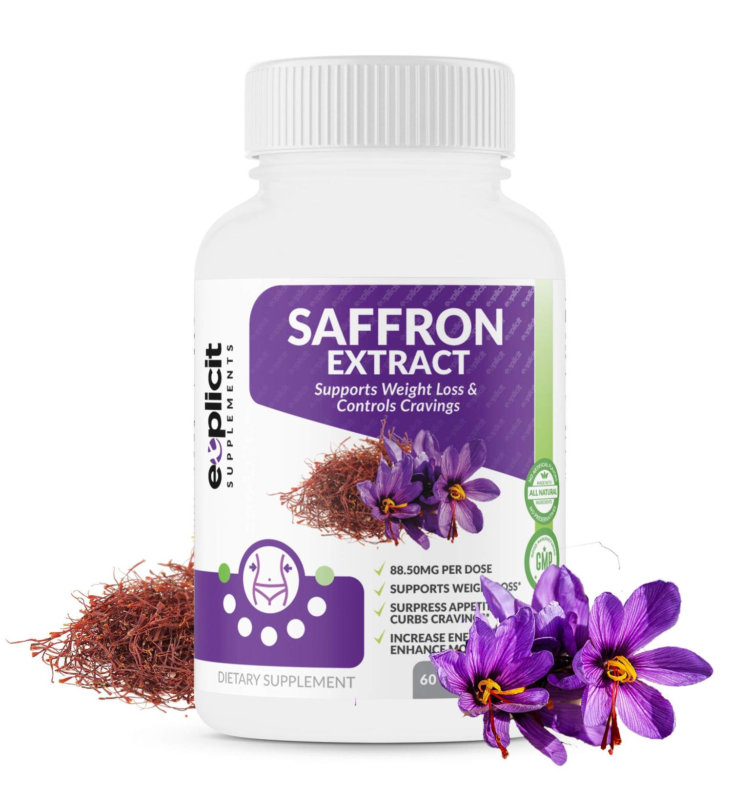 Saffron Extract 88.5mg - Natural Appetite Suppressant & Mood Booster for Healthy Weight Loss - Buy Online on GoSupps.com
