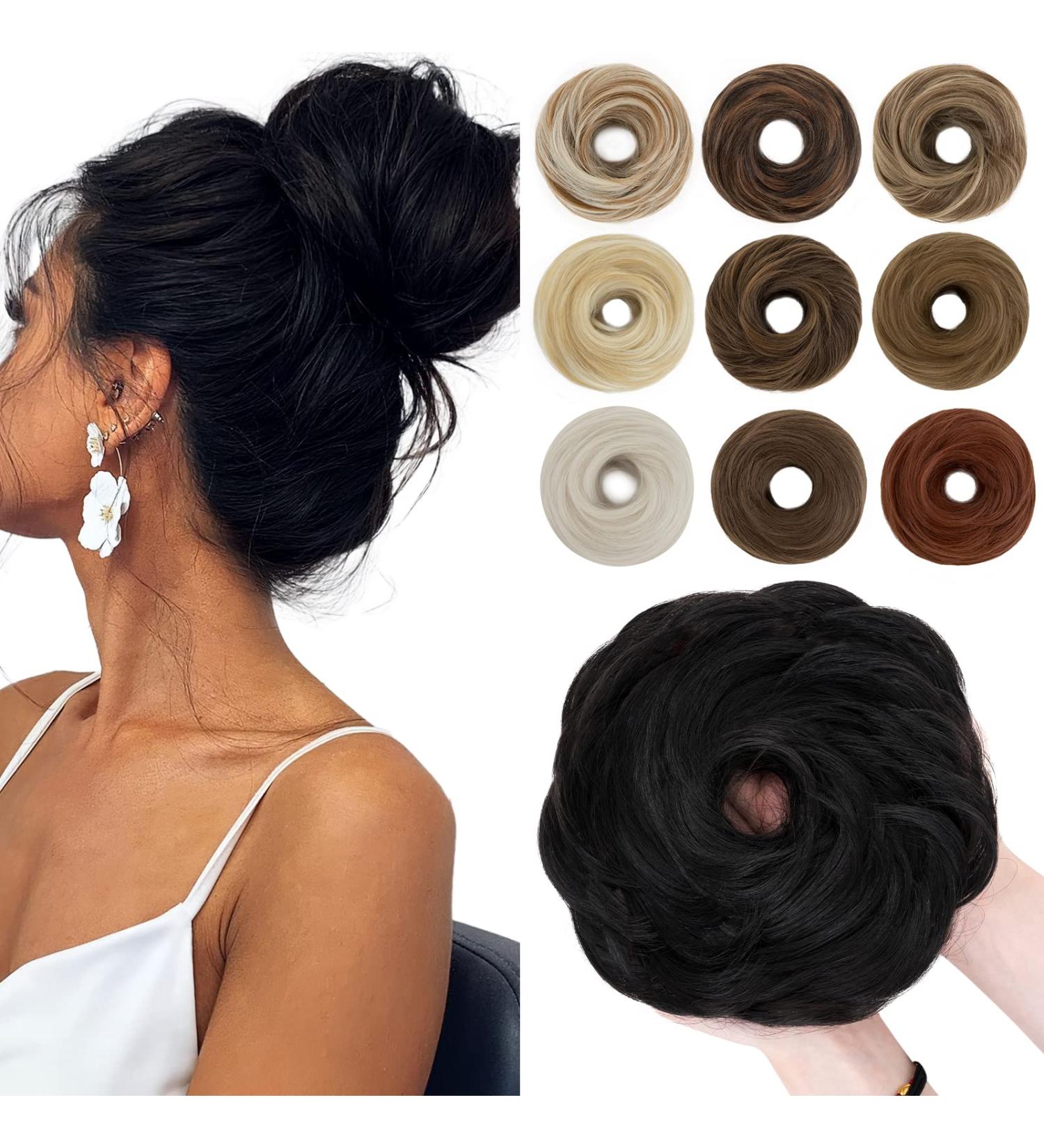 Buy SEGO Large Bun Hairpiece with Elastic Band | Natural Black Hair Extensions for Women - Ponytail Braid & Hair Tie (55g) | International Shipping - Buy Online on GoSupps.com
