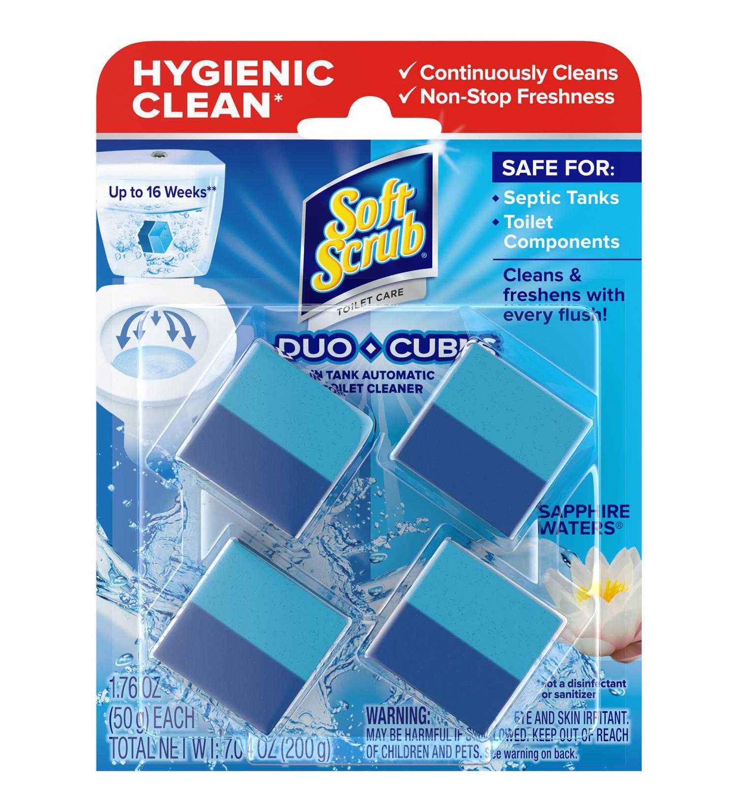 Soft Scrub In-Tank Toilet Cleaner Duo-Cubes Sapphire Waters - 4 Count - Buy Online on GoSupps.com