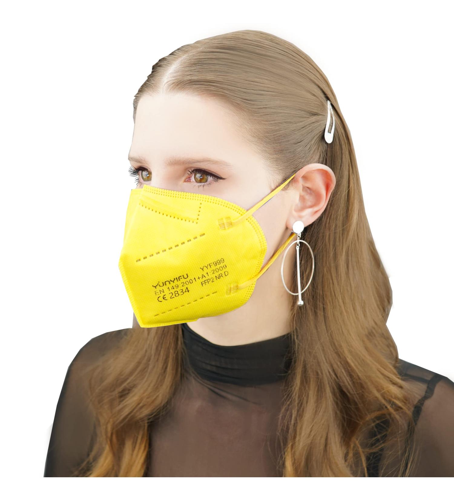 ProMedicalCare FFP2 Colored Face Masks - Yellow Individually Packed 10 Pack | Ships Worldwide - Buy Online on GoSupps.com