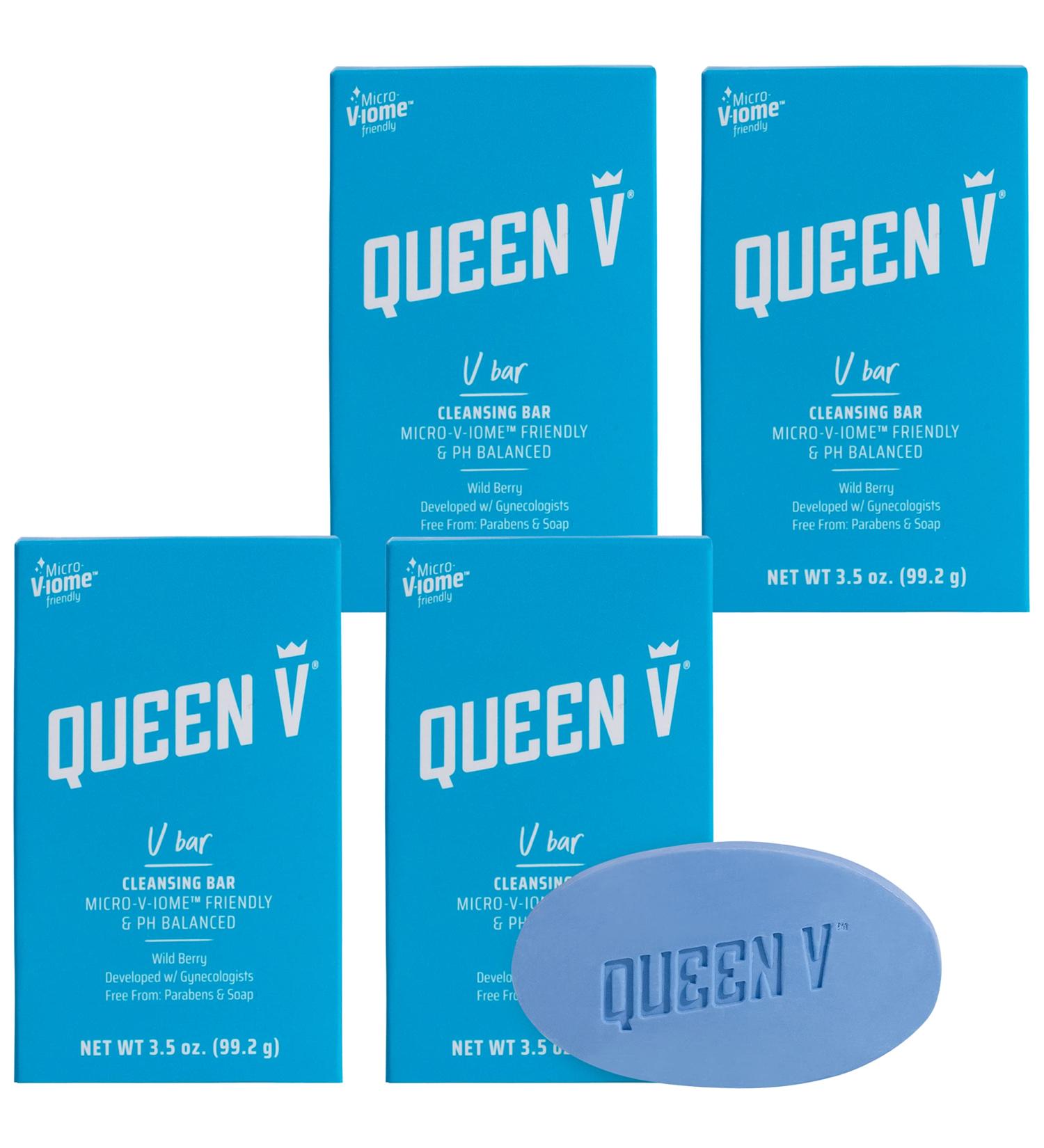 Queen V V Bar - Aloe & Rose Water Cleansing Bar 3.5 oz (Pack of 4) - Buy Online on GoSupps.com