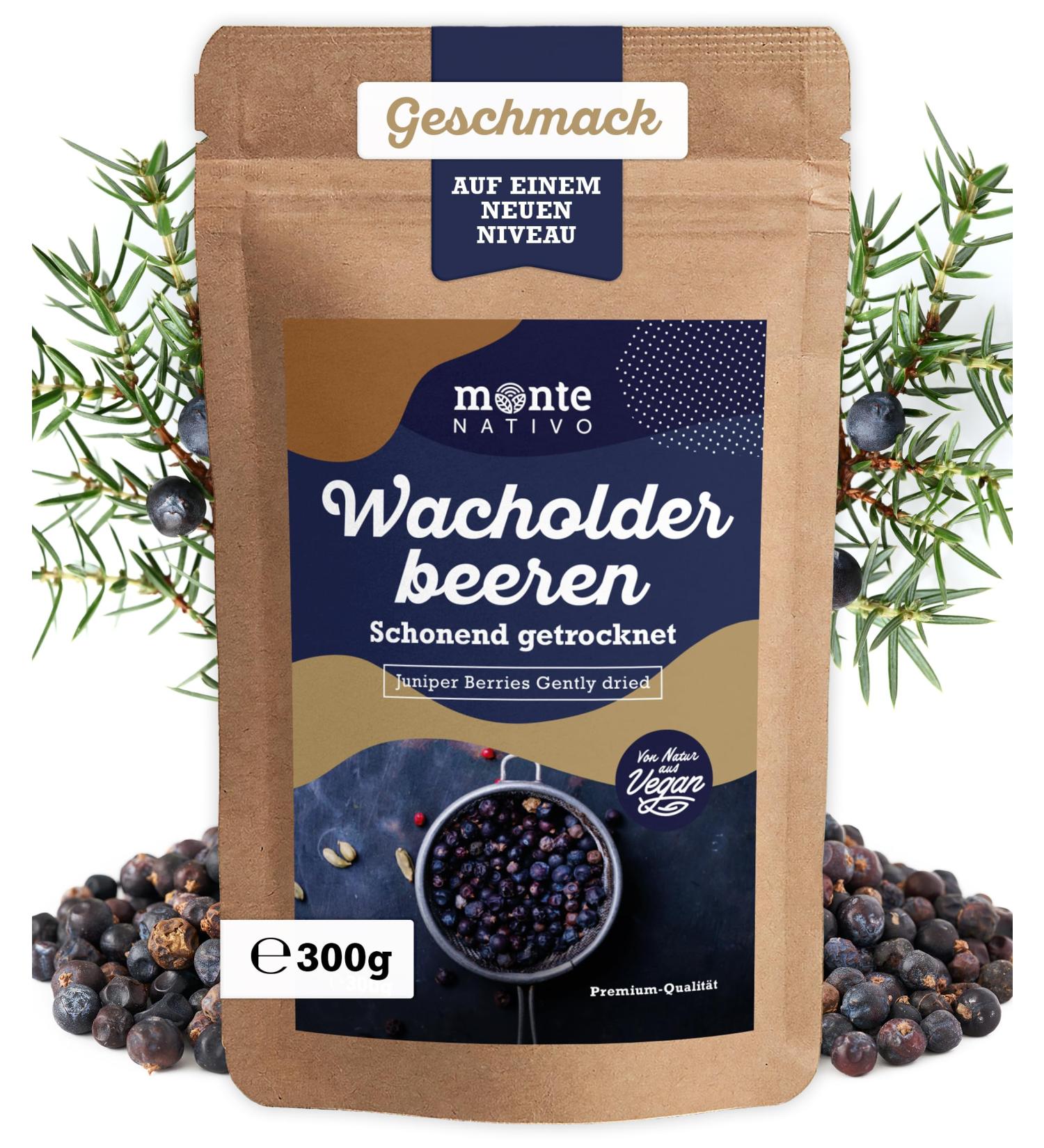  Monte Nativo Monte Nativo Whole Juniper Berries (300g) - Dried juniper berries for cooking and wild dishes - Delica - Buy Online on GoSupps.com