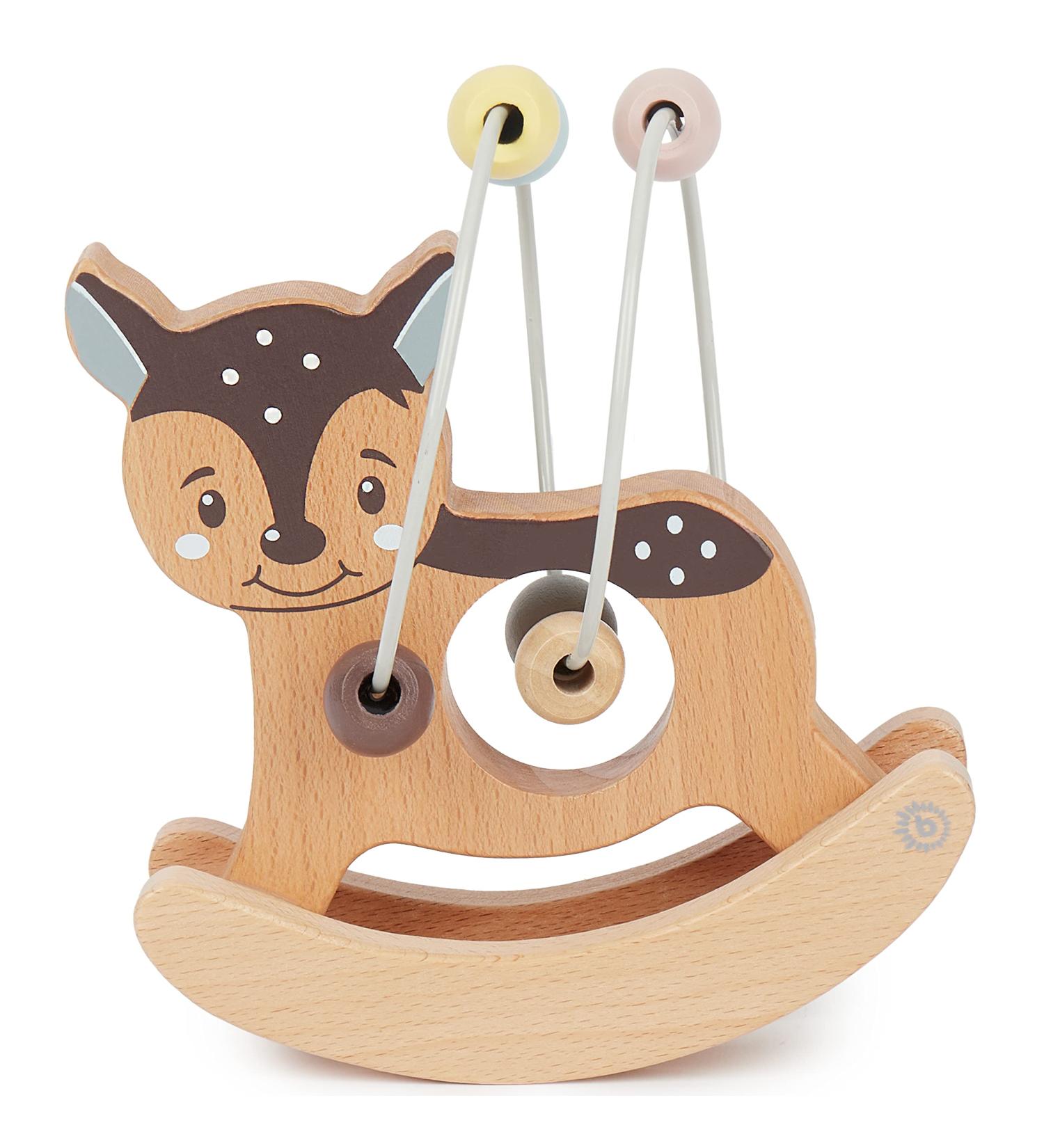 Bieco Motoric Loop Reh with Seesaw | Best Wooden Toy for Babies 1+ | Cute Labyrinth Game | Soft Colors | Motor Skills Development - Buy Online on GoSupps.com