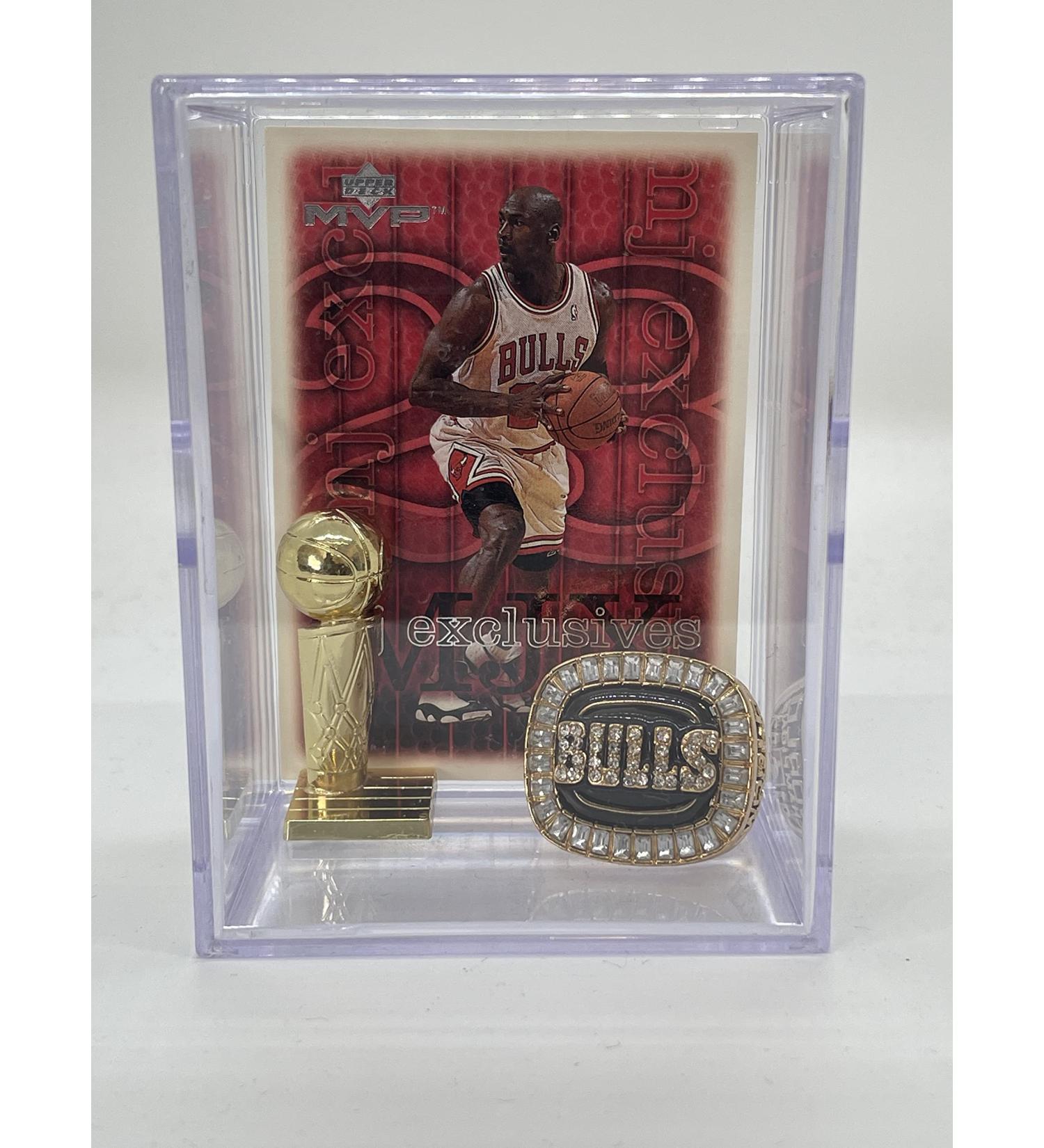 Chicago Bulls 1992 Championship Ring Shadowbox w/ Michael Jordan Card - NBA Replica Trophy - Buy Online on GoSupps.com