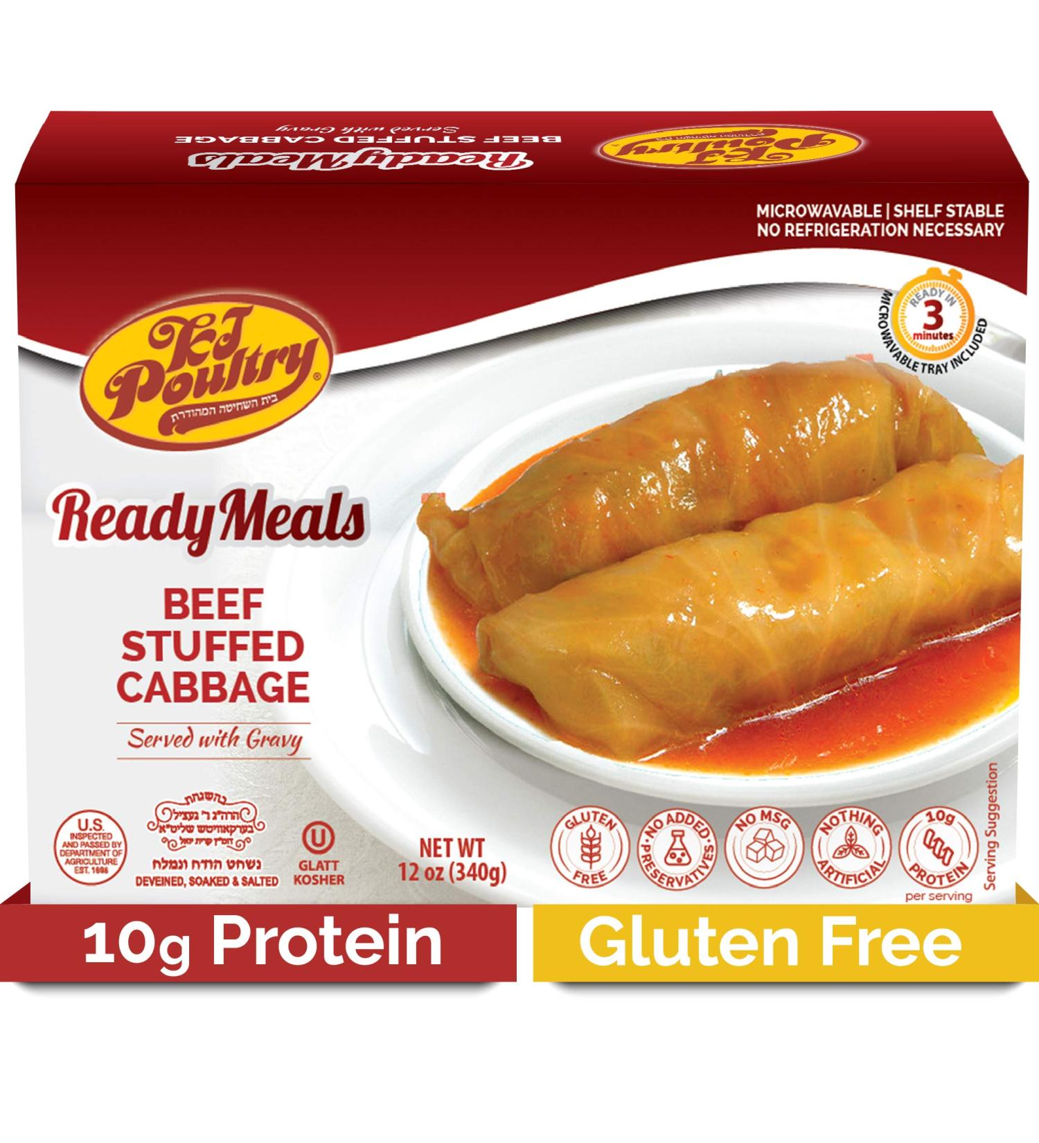 Kosher MRE Gluten Free Beef Stuffed Cabbage Rolls - Fully Cooked & Shelf Stable (1 Pack) | Ideal for Travel, Camping, Emergency Survival | Microwave Dinner Option - Buy Online on GoSupps.com