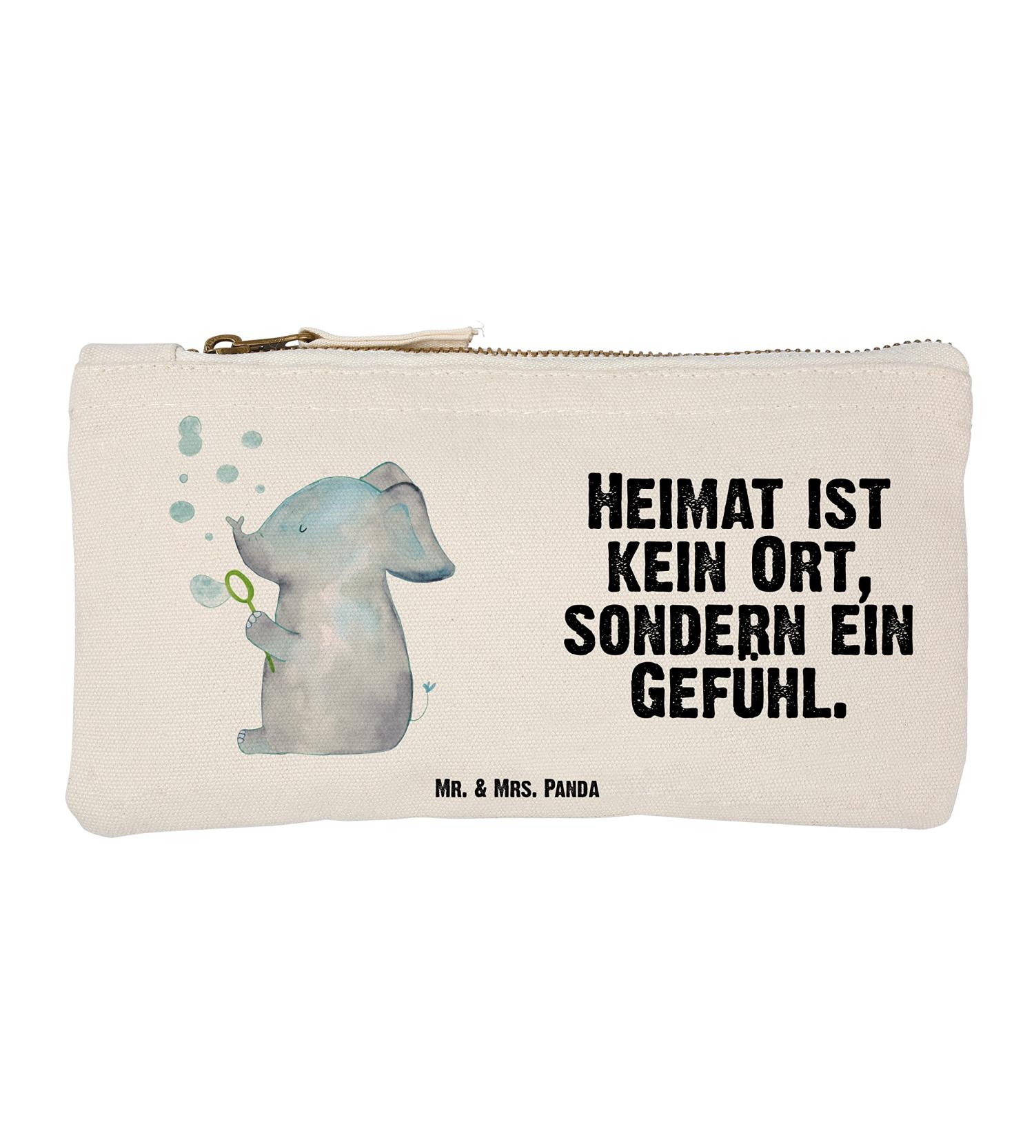 Mr. & Mrs. Panda Small Elephant Makeup Bag | Funny Sayings Gift Idea & Animal Motifs | Perfect for Home & Travel - Buy Online on GoSupps.com
