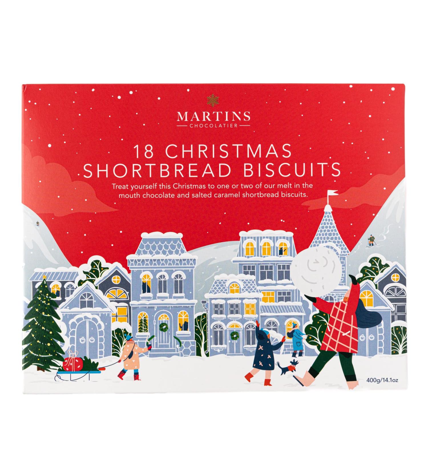 Martin's Chocolatier Traditional Shortbread Biscuit Selection Box | Plain Chocolate Chip & Salted Caramel Shortbread Gift Box (400g Box) - Buy Online on GoSupps.com