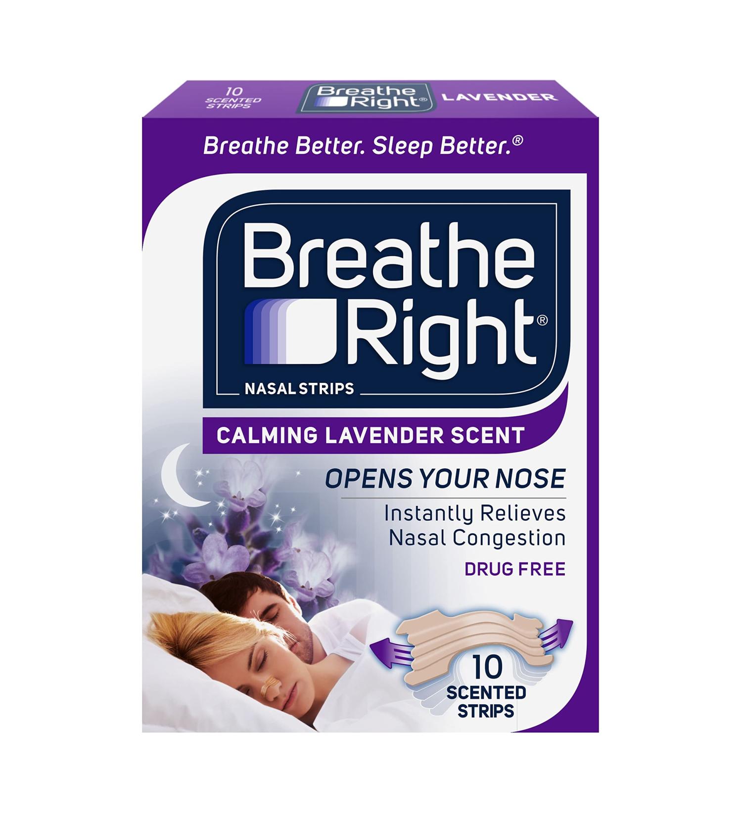 Breathe Right Lavender Nasal Strips - 10 Count - Buy Online on GoSupps.com
