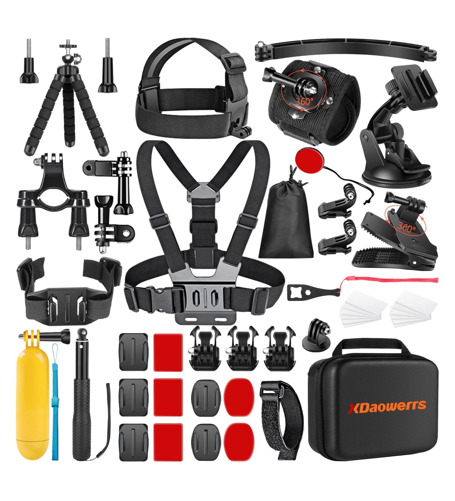 50-in-1 Action Camera Accessories Kit for GoPro, Insta360, DJI, Xiaomi, APEMAN, AKASO, Campark - Upgraded Bundle for Hero 11/10/9/8/7/6/5/4, Max, Fusion - Buy Online on GoSupps.com