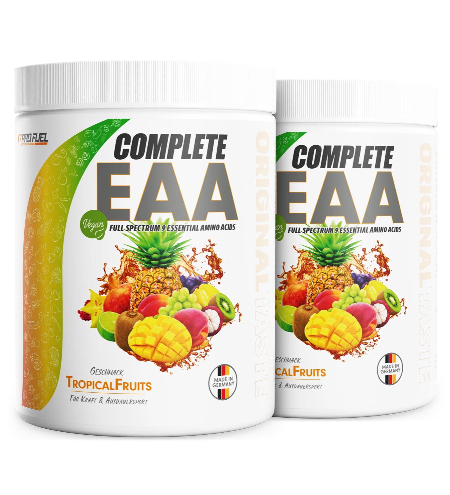 Buy EAA Powder 2x500g - Essential Amino Acids Vegan Tropical Fruits Flavor 12 500mg EAAs for Optimal Recovery & Performance - Buy Online on GoSupps.com