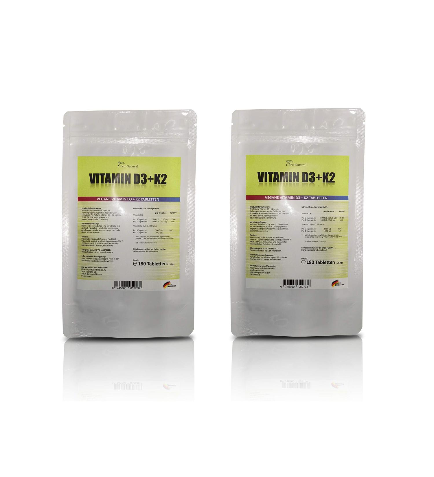 Buy Vitamin D3 5000 I.E. + Vitamin K2 MK7 200mcg - 360 Vegan Tablets | International Shipping Available - Buy Online on GoSupps.com