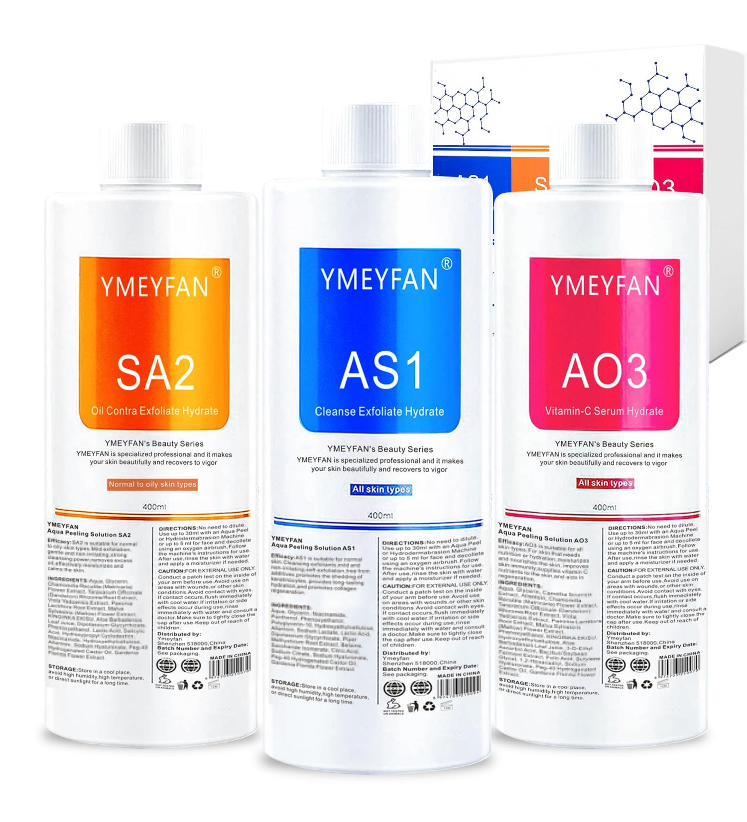 AS1 SA2 AO3 Aqua Peeling Solution pour Machine Faciale Hydrog ne et Oxyg ne Professionnelle S rums Hydratants pour le Nettoyage du visage (400 ml/Bouteille) - Buy Online on GoSupps.com