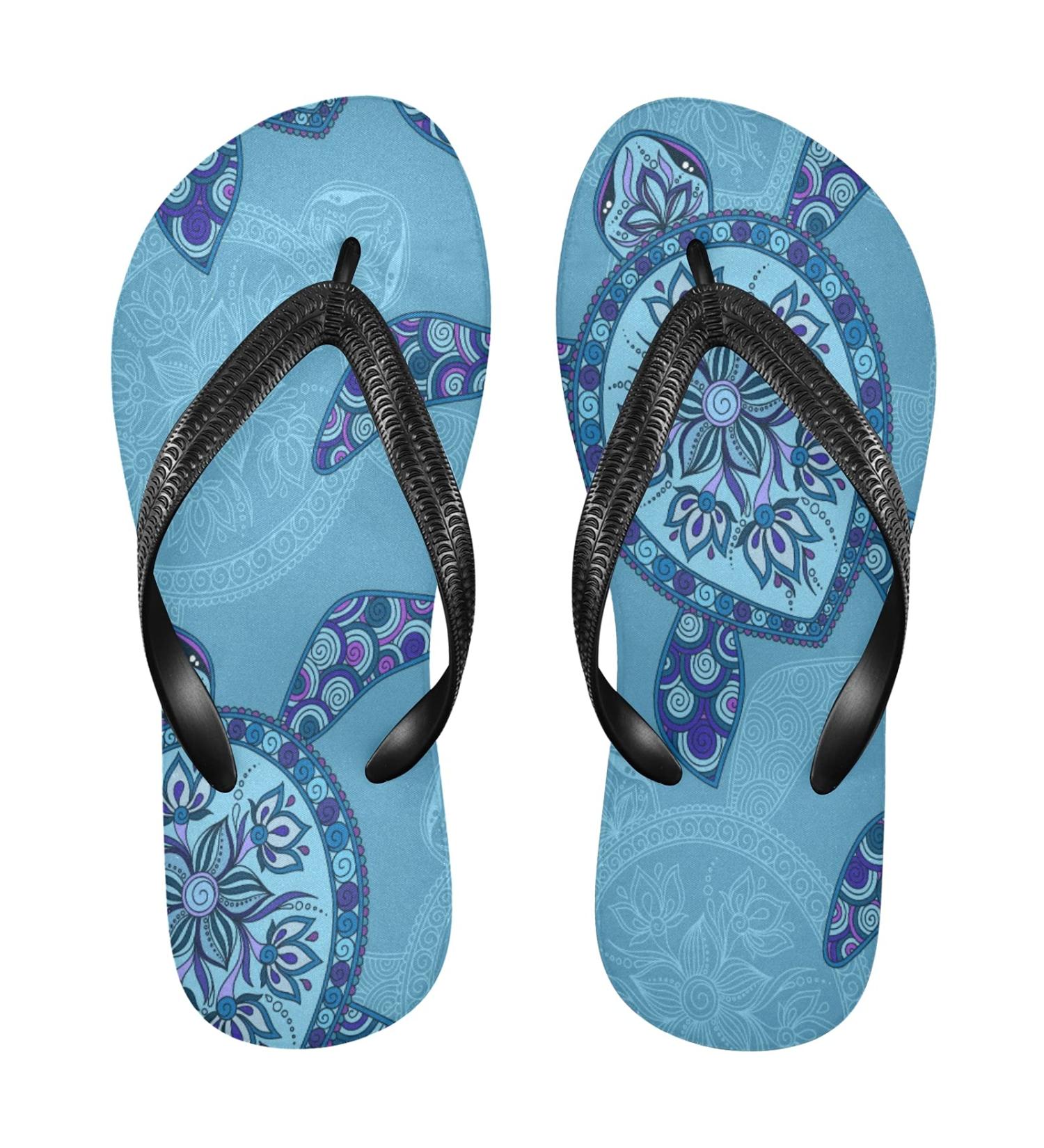 Mnsruu Sea Turtle Flip Flops - Stylish Travel & Spa Footwear for Men & Women | Ideal for Hotels & Beach - Buy Online on GoSupps.com