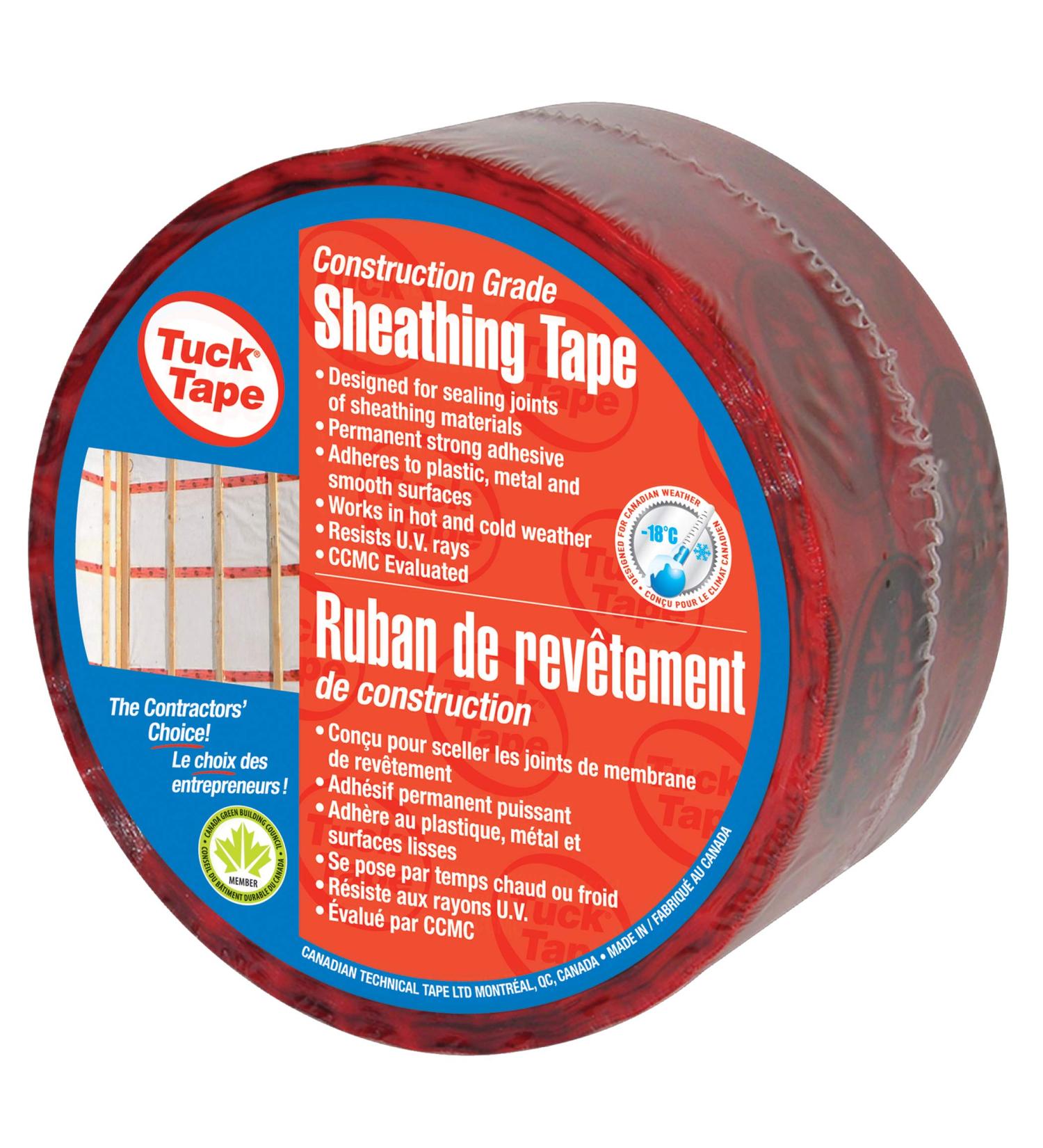 Tuck Tape Construction Sheathing Tape  Epoxy Resin Tape  2.4 in x 180 ft (Red) - Buy Online on GoSupps.com