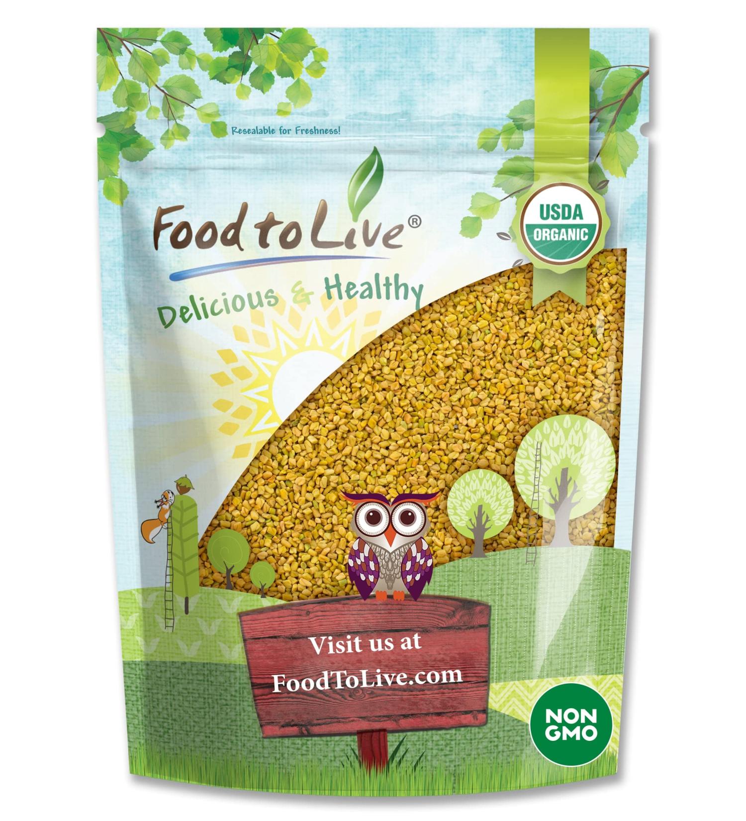 Organic Fenugreek Seeds 1.5 lbs - Non-GMO Raw Whole Methi - Kosher Vegan - Iron, Copper, Fiber - Bulk Pack of 1 - Buy Online on GoSupps.com