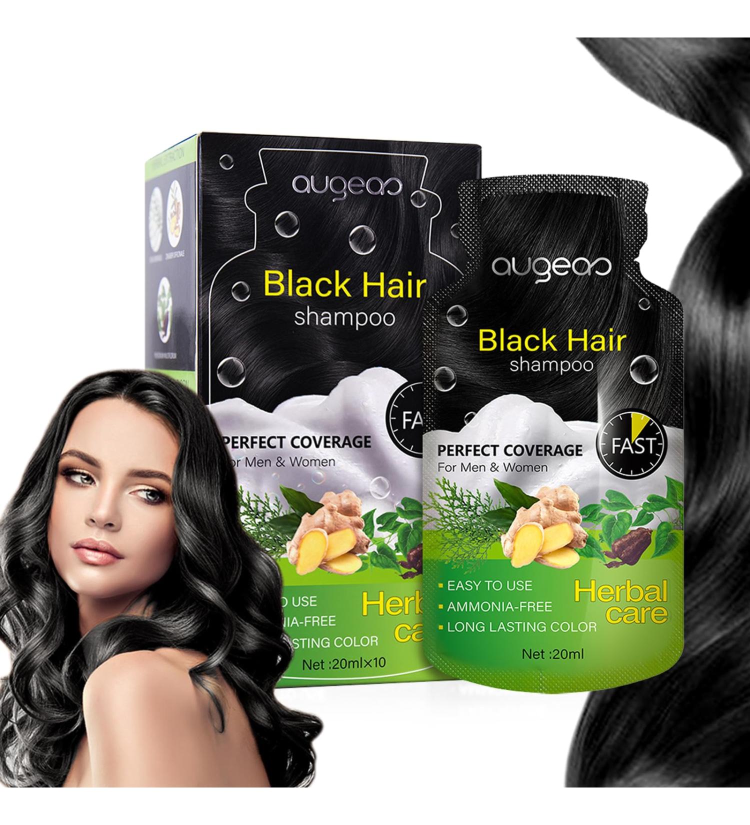 Natural Plant Hair Dye for Grey Hair | Black Bubble Shampoo for Men | Demi-Permanent 6.76 Fl Oz Box of 10 - Buy Online on GoSupps.com