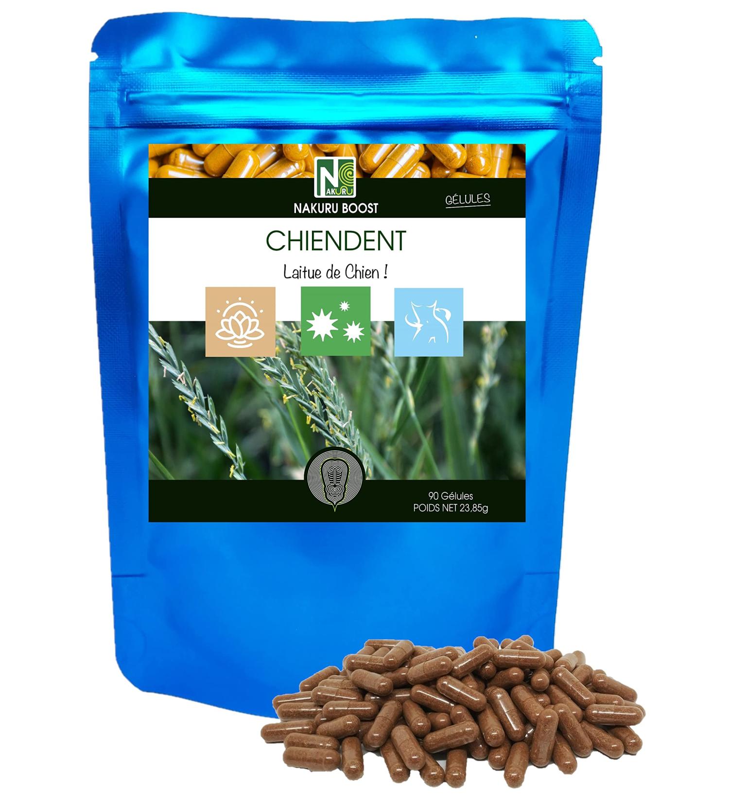 NAKURU | Quackgrass | Boost Range | Made in France | Dog Lettuce | (90 Capsules of 265mg / Net Weight: 23.8g) - Buy Online on GoSupps.com