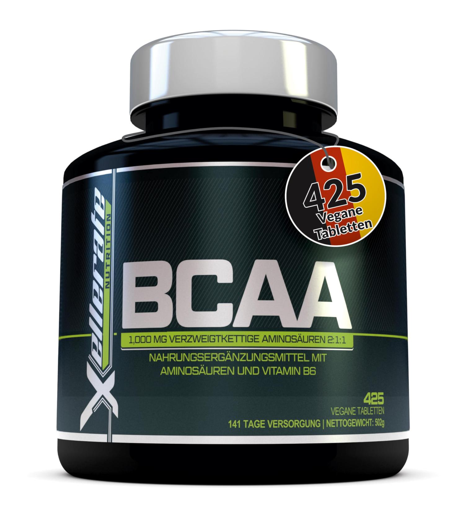 BCAA 2:1:1 1000mg 425 Vegan Tablets | Essential Amino Acids + Vitamin B6 | 141-Day Supply | International Shipping - Buy Online on GoSupps.com