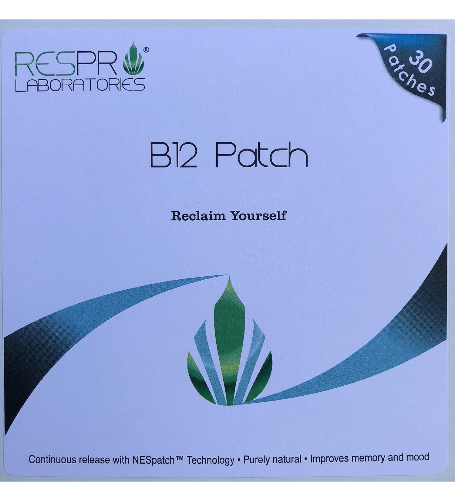 Respro Labs High Potency B12 Energy Patch - 30 Patches | Boost Energy Levels Naturally - Buy Online on GoSupps.com