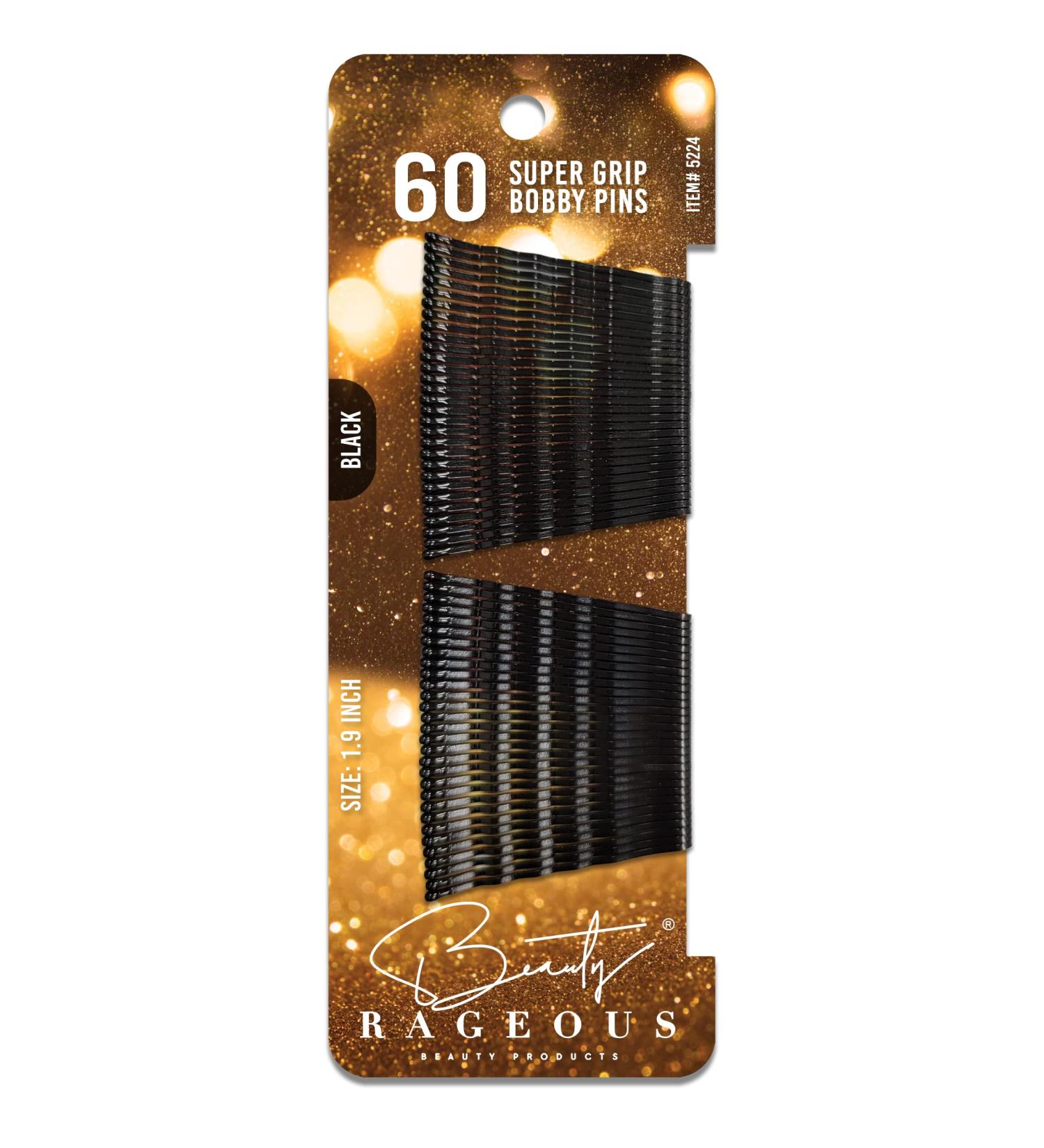 Super Grip Bobby Pins - Black - 60 Count | Secure Hold Hair Accessories - Buy Online on GoSupps.com