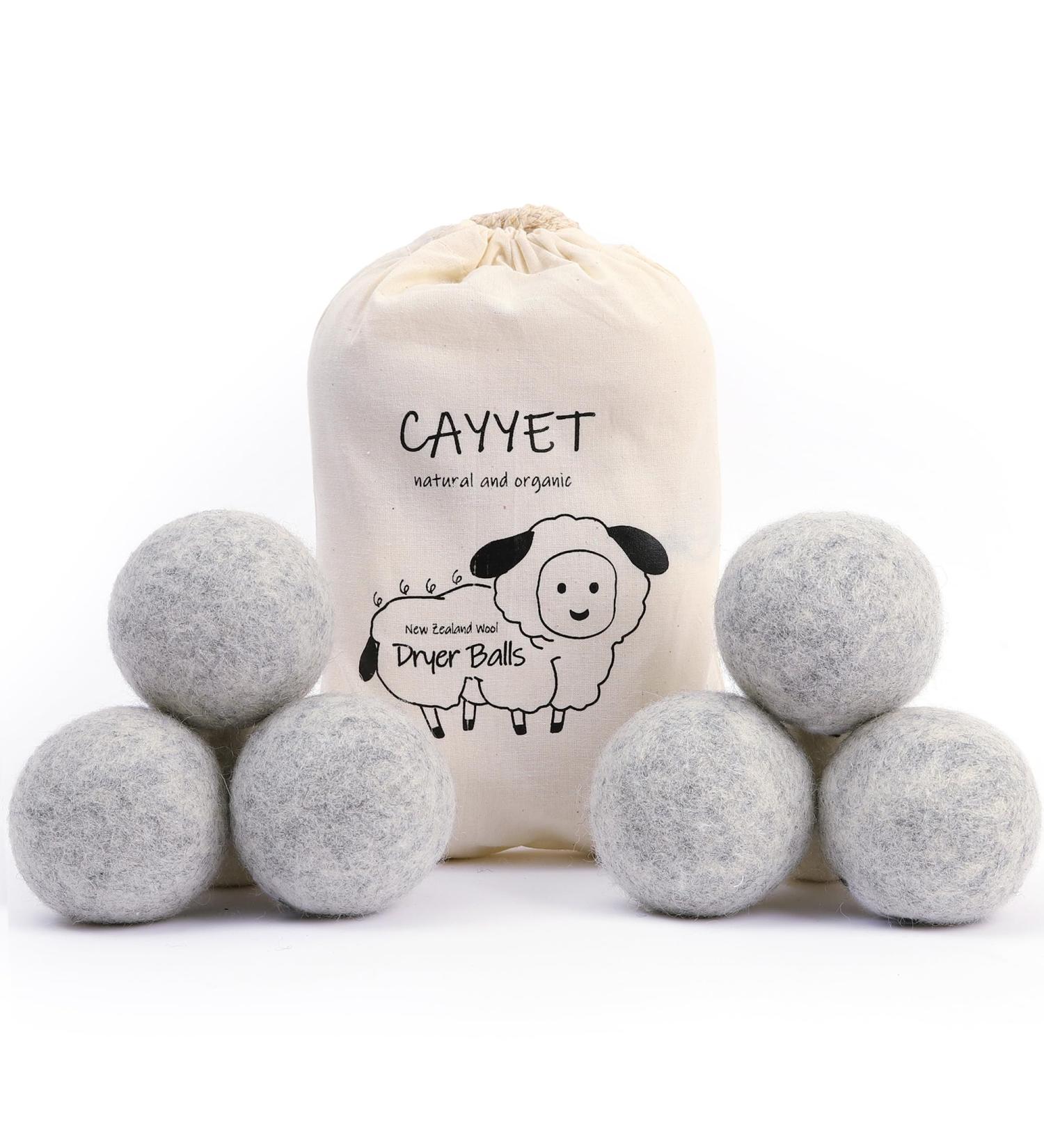 Wool Dryer Balls XL 6-Pack Dryer Balls Laundry Reusable Reduce Clothing Wrinkles Drying Clothes Faster(Grey) Grey 6 pack