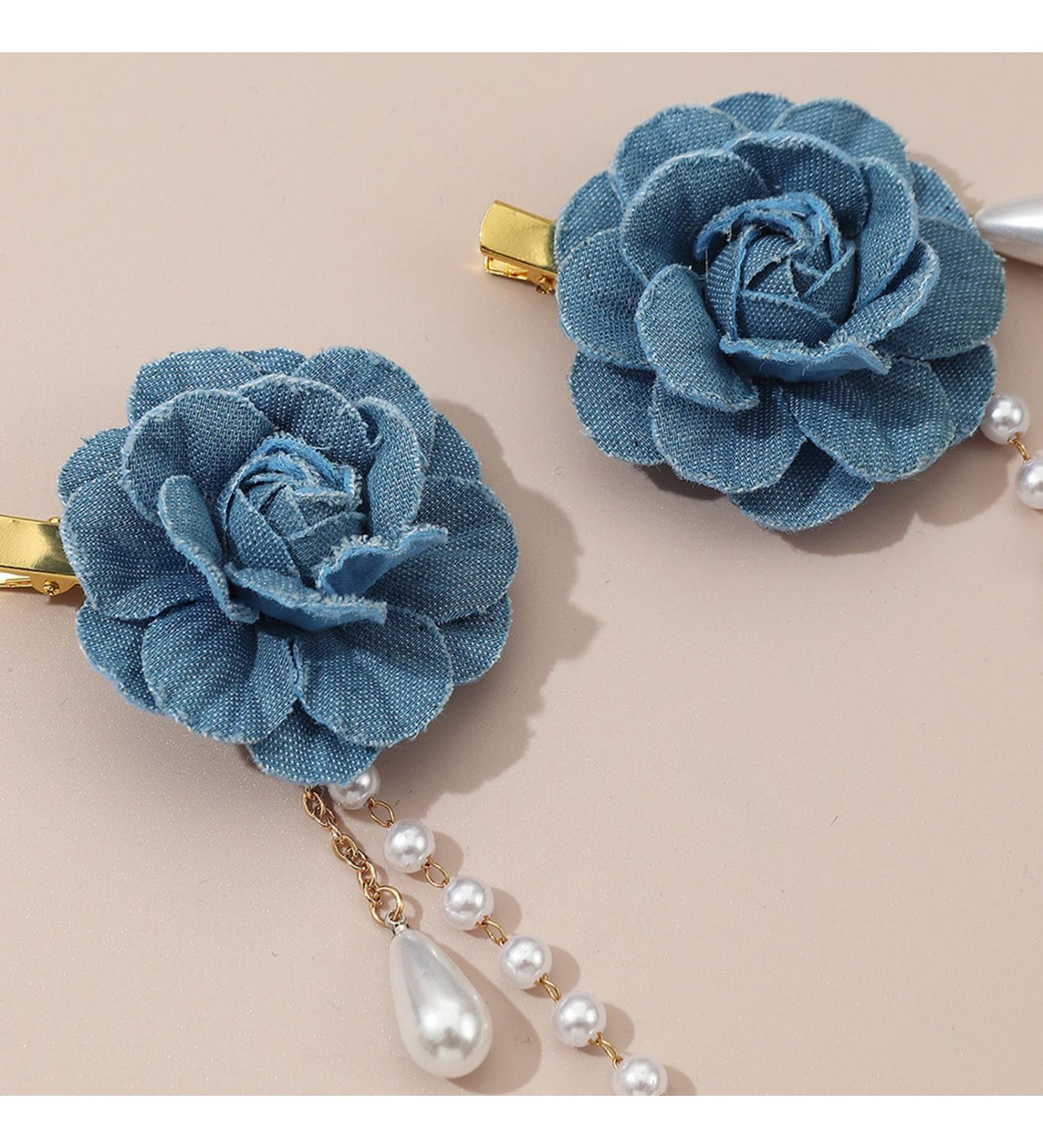 Chinese Flower Hair Clip With Pearl Cosplay Headwear For Woman Girls Taking Photo Shopping Travel Non-slip Hairpin Hair Barrettes For Daily Life Small Lovely Hair Barrettes For Woman Small Hair - Buy Online on GoSupps.com