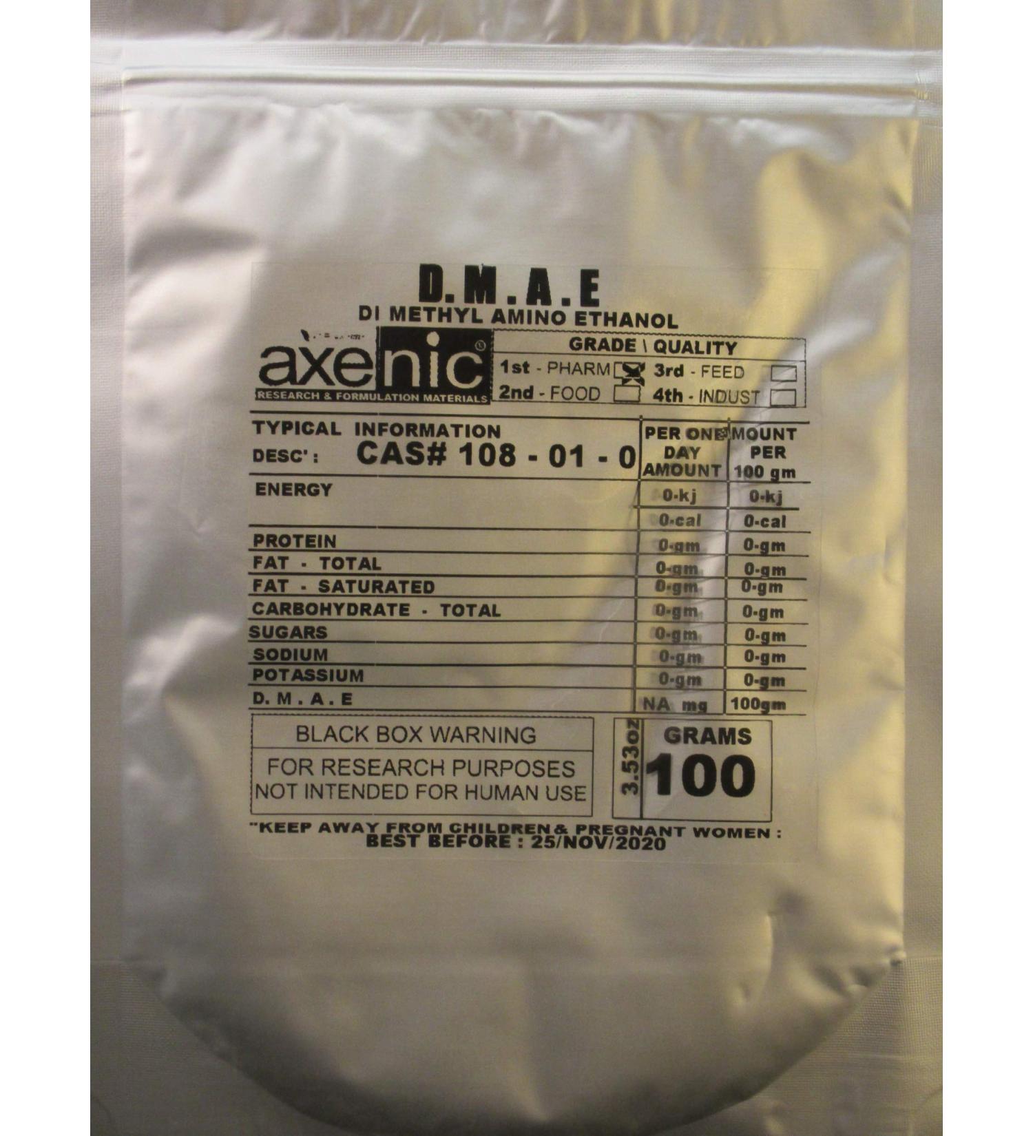 100 Grams DMAE Dimethyl Amino Ethanol D.M.A.E Dimethylethanolamine powdern