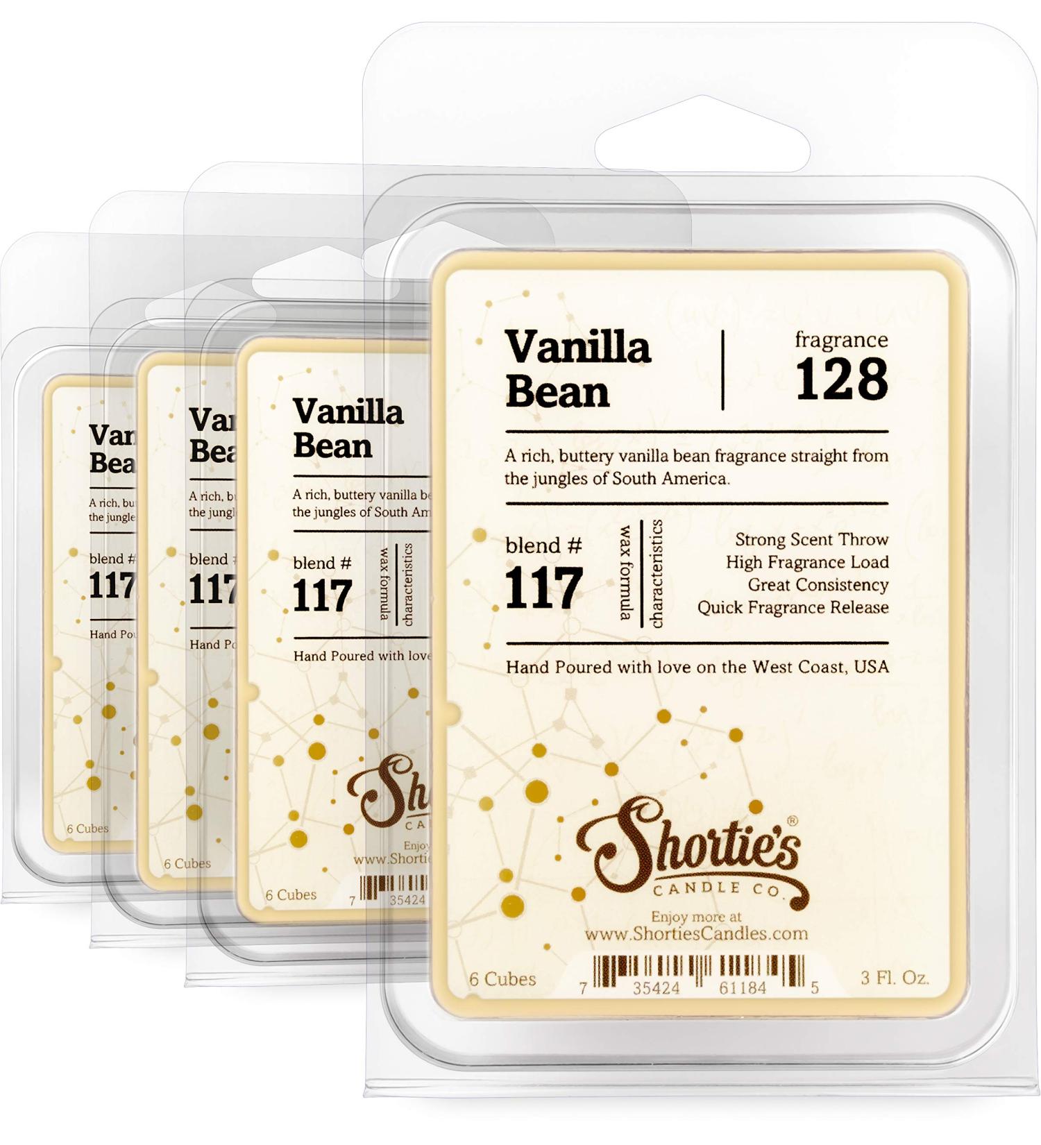 Shortie's Candle Company Vanilla Bean Wax Melts Bulk Pack - 4 Bars - Bakery & Food Scented Air Freshener Cubes - Buy Online on GoSupps.com