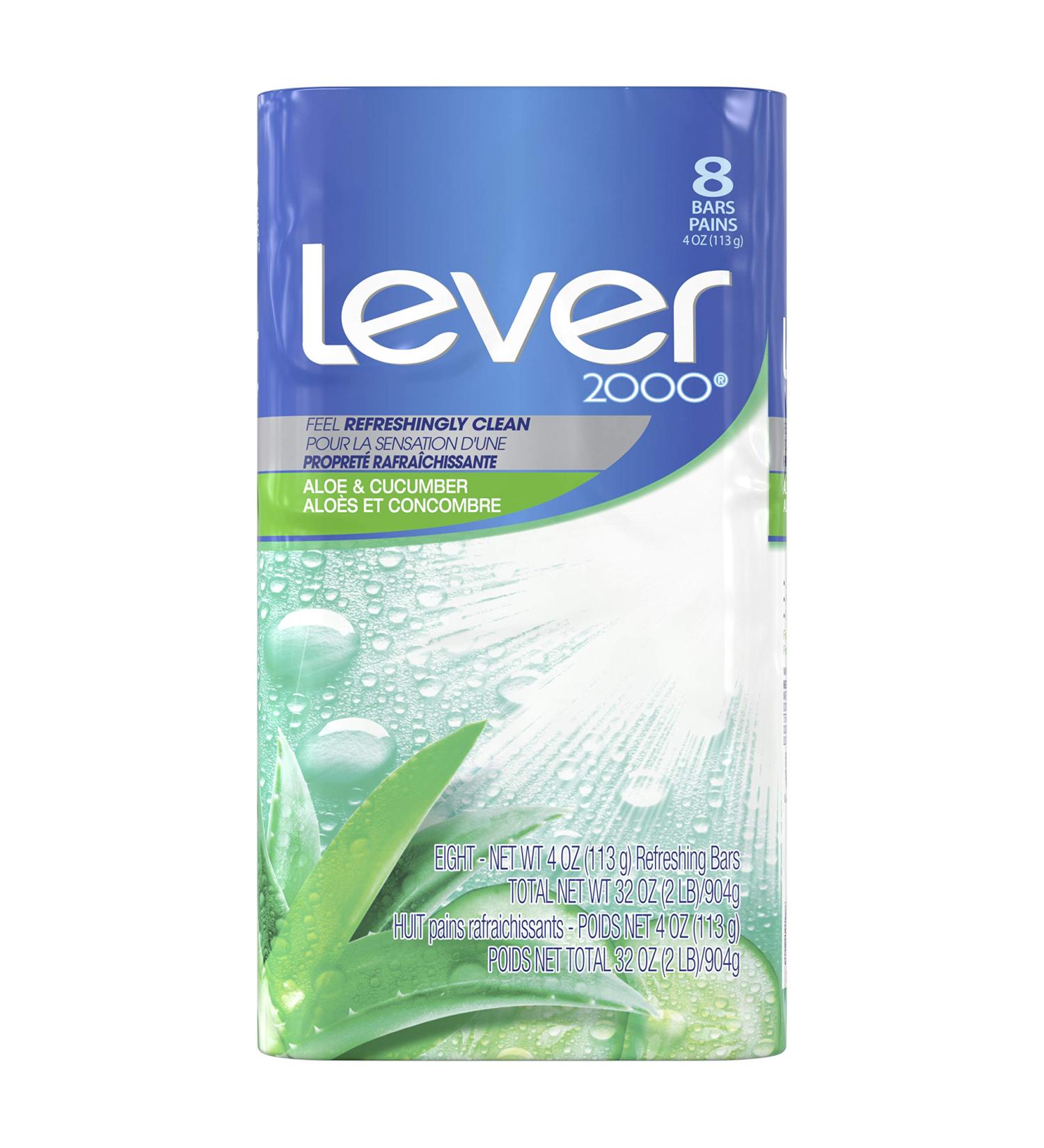 Buy Lever 2000 Aloe & Cucumber Body Soap & Facial Cleanser - 4 oz 8 Bars | Refreshing Antibacterial Wash for Healthy Skin - International Shipping Available - Buy Online on GoSupps.com