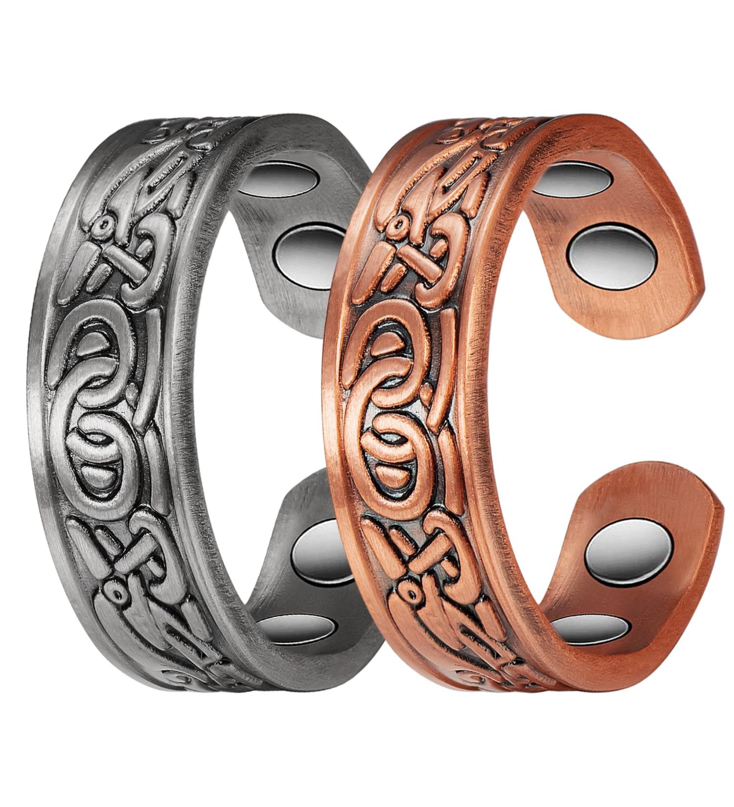 Magnetic Rings for Women - 99.9% Pure Copper 4 Pack | Magnetic Therapy for Arthritis Relief - Buy Online on GoSupps.com