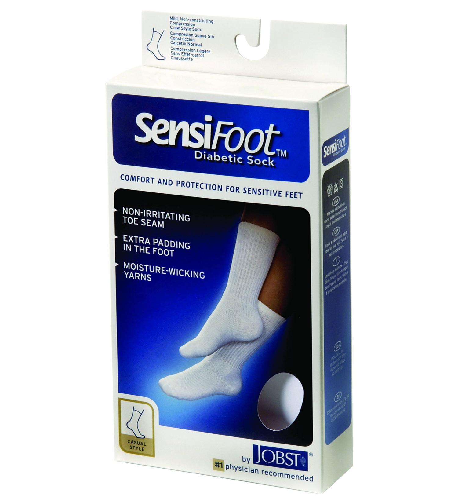 BSN Medical 110851 JOBST Sensifoot Diabetic Sock Crew Style Closed Toe Small Black