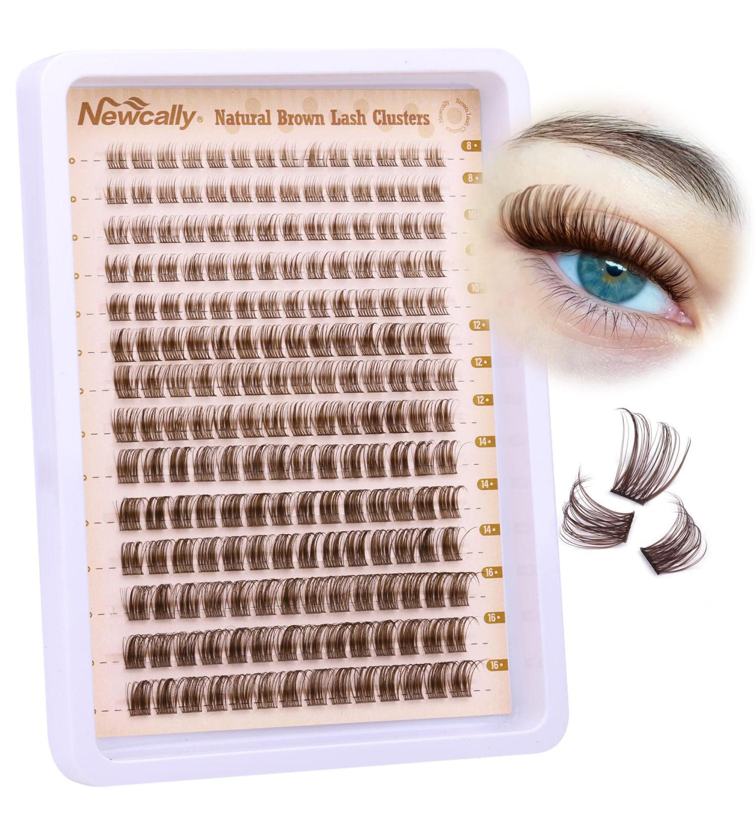 Buy Brown Lash Clusters - Natural Look Wispy Eyelash Extensions C Curl | DIY Home Lash Extensions by Newcally Cluster-B - Buy Online on GoSupps.com