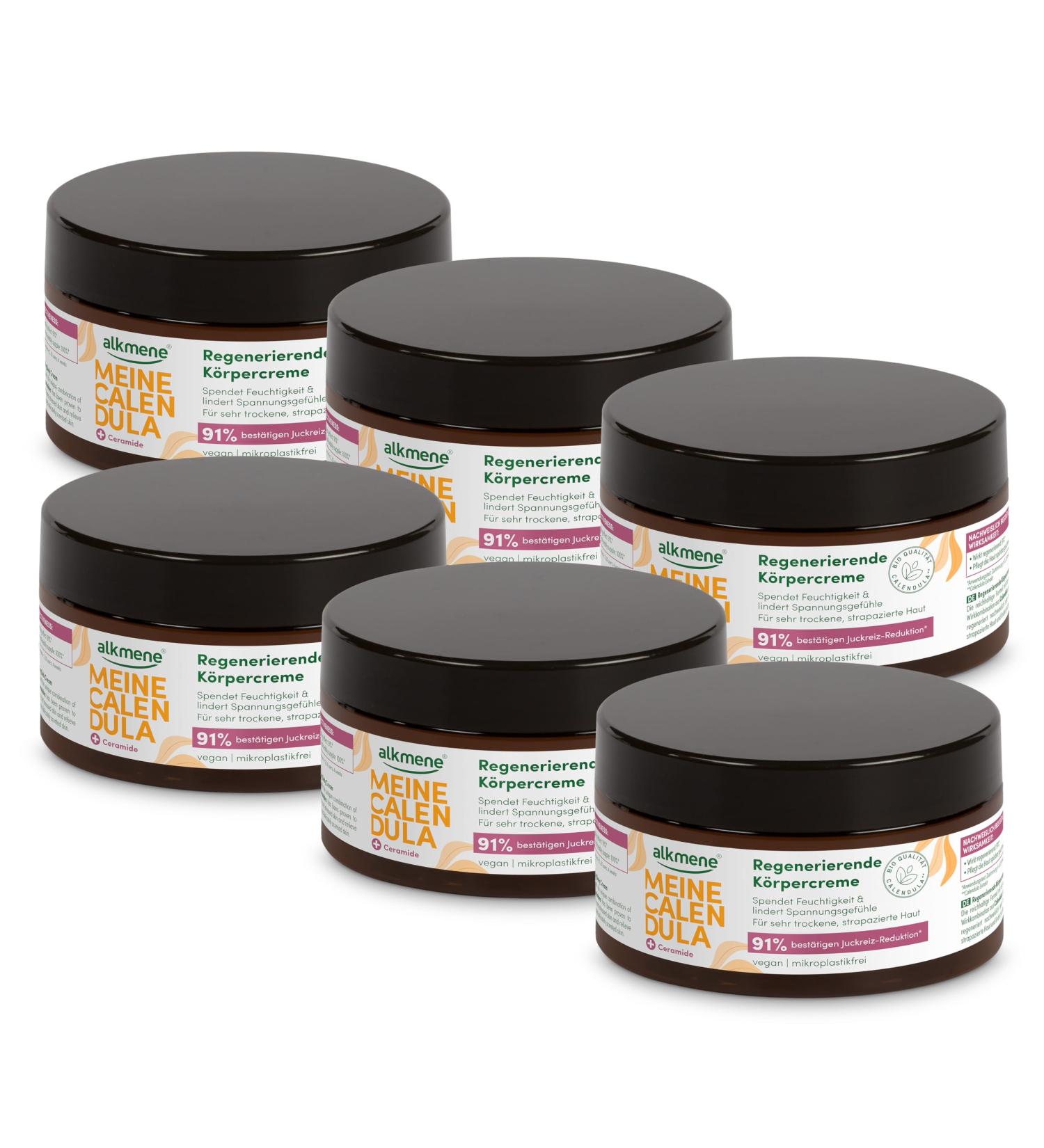  Alkmene alkmene Calendula Regenerating Cream for Damaged and Dry Skin - 6 Pack - 200ml - Vegan Skin Cream Relieves Itching - Buy Online on GoSupps.com