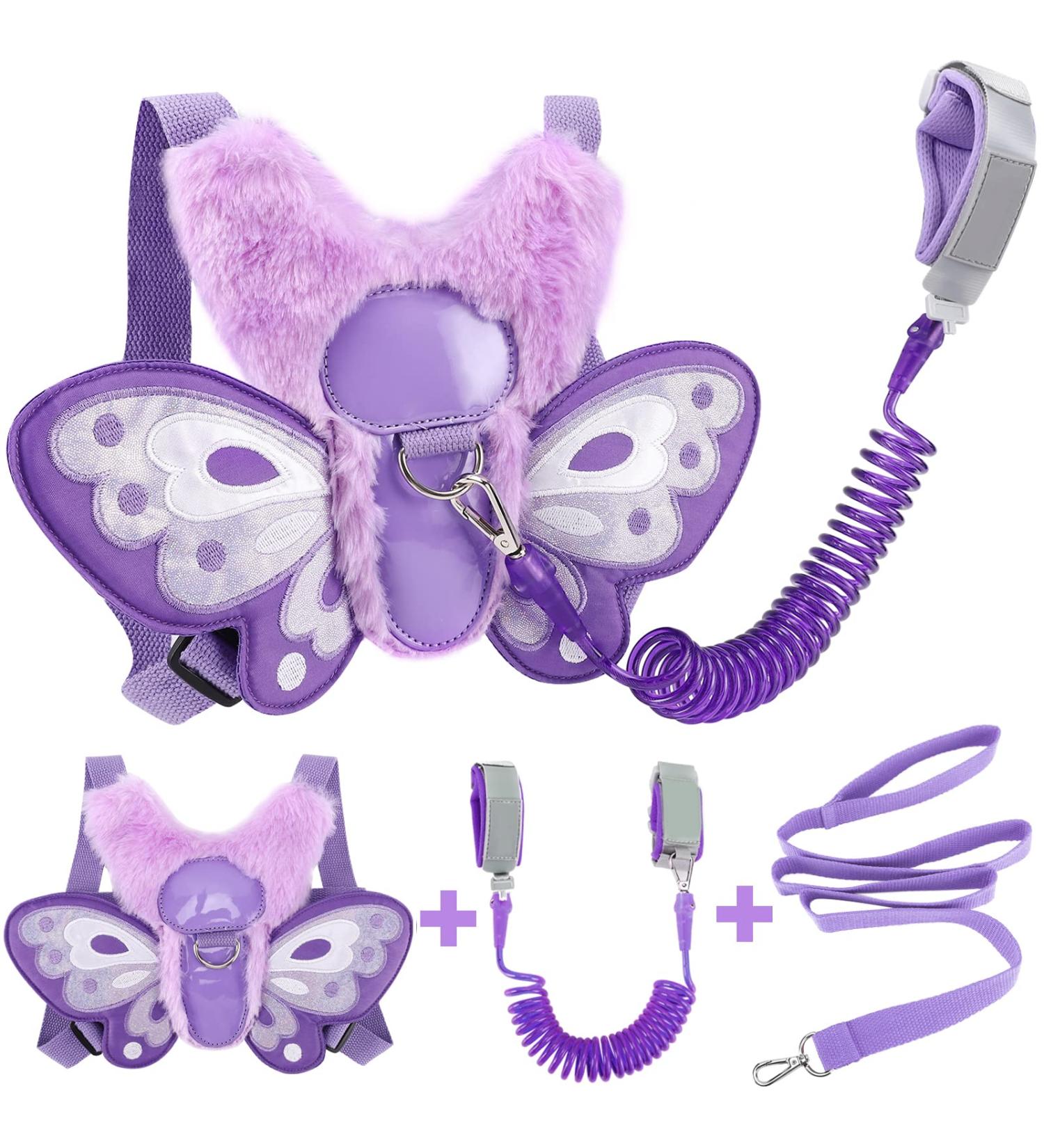 Accmor Toddler Harness Leash + Children Anti Lost Wrist Link 3 in 1 - Purple Butterfly Harness for Baby Girls - Buy Online on GoSupps.com