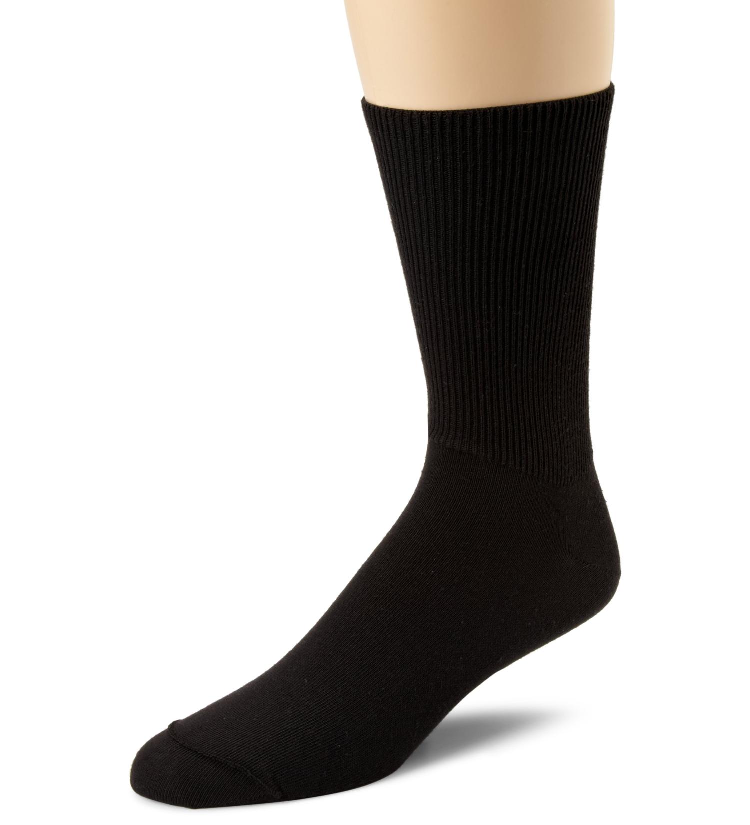 Wigwam Men's Diabetic Walker Crew Length Sock Medium Black