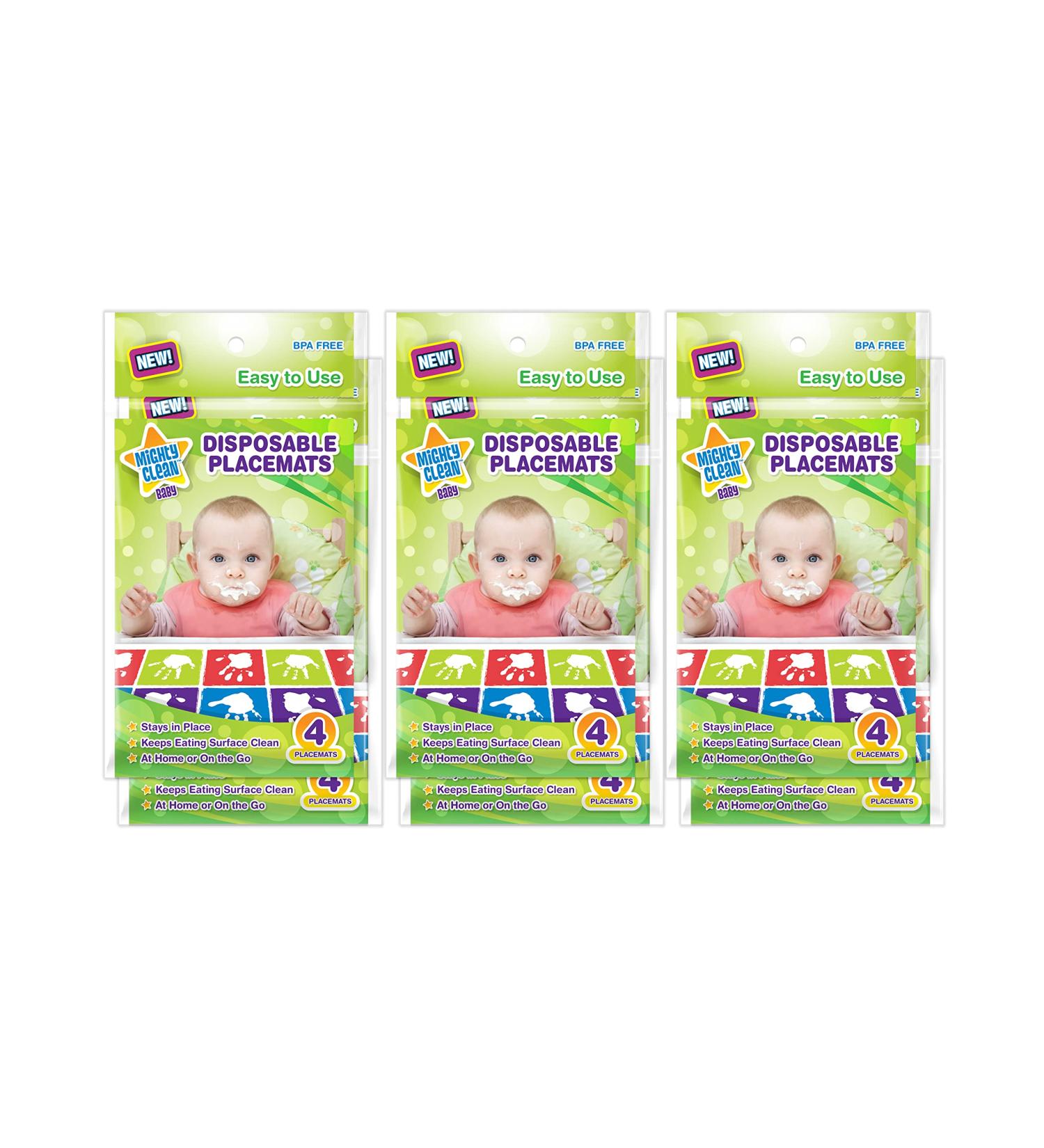 Mighty Clean Baby Disposable Placemat - Super Sticky Toddler and Infant Mat 24 Count Value Pack - Buy Online on GoSupps.com
