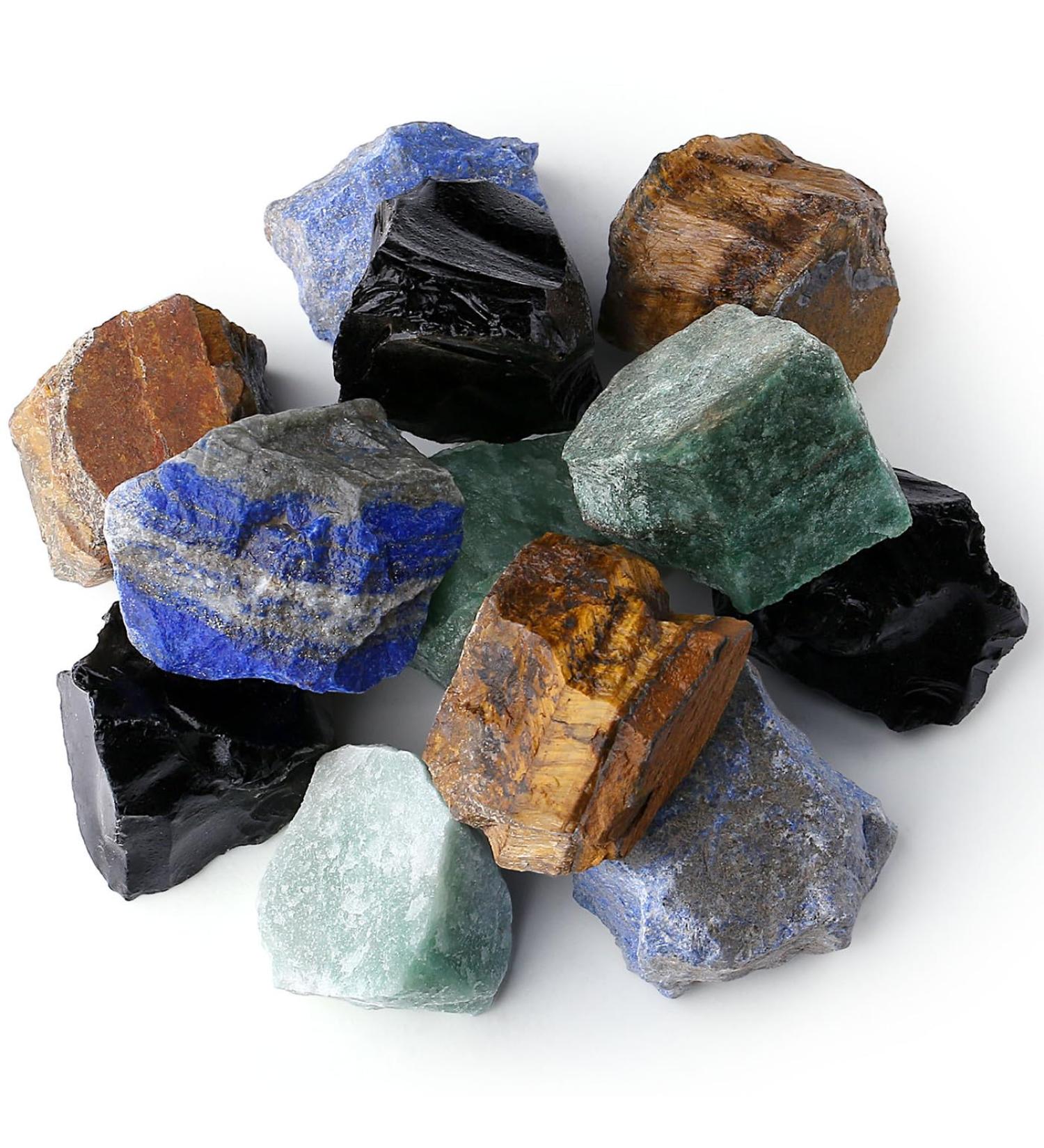 Xiannvxi 2 Lapislazuli Obsidian Crystal Set - Premium Healing Stones for Drinking Water - 4PCs with Tiger Eye & Aventurine - Buy Online on GoSupps.com