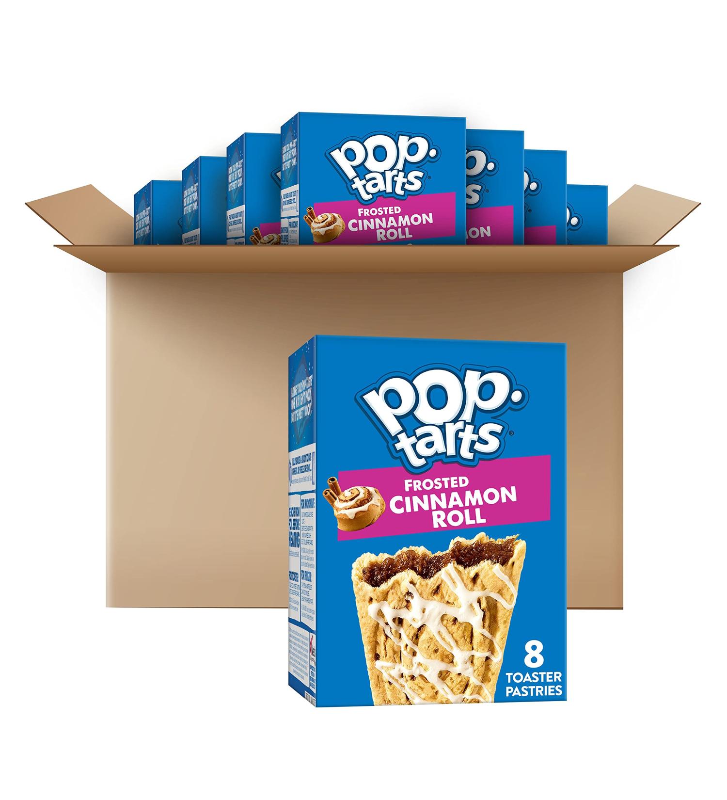 Pop-Tarts Frosted Cinnamon Roll Breakfast Toaster Pastries - 32 Count Case - Buy Online on GoSupps.com