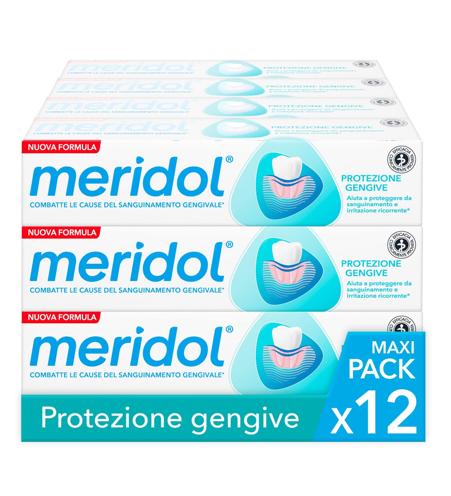 Meridol Toothpaste Gum Protection - 12 Packs of 75ml | Fight Bleeding & Gum Infections | Double-Acting Formula | Antibacterial Effect | International Shipping - Buy Online on GoSupps.com