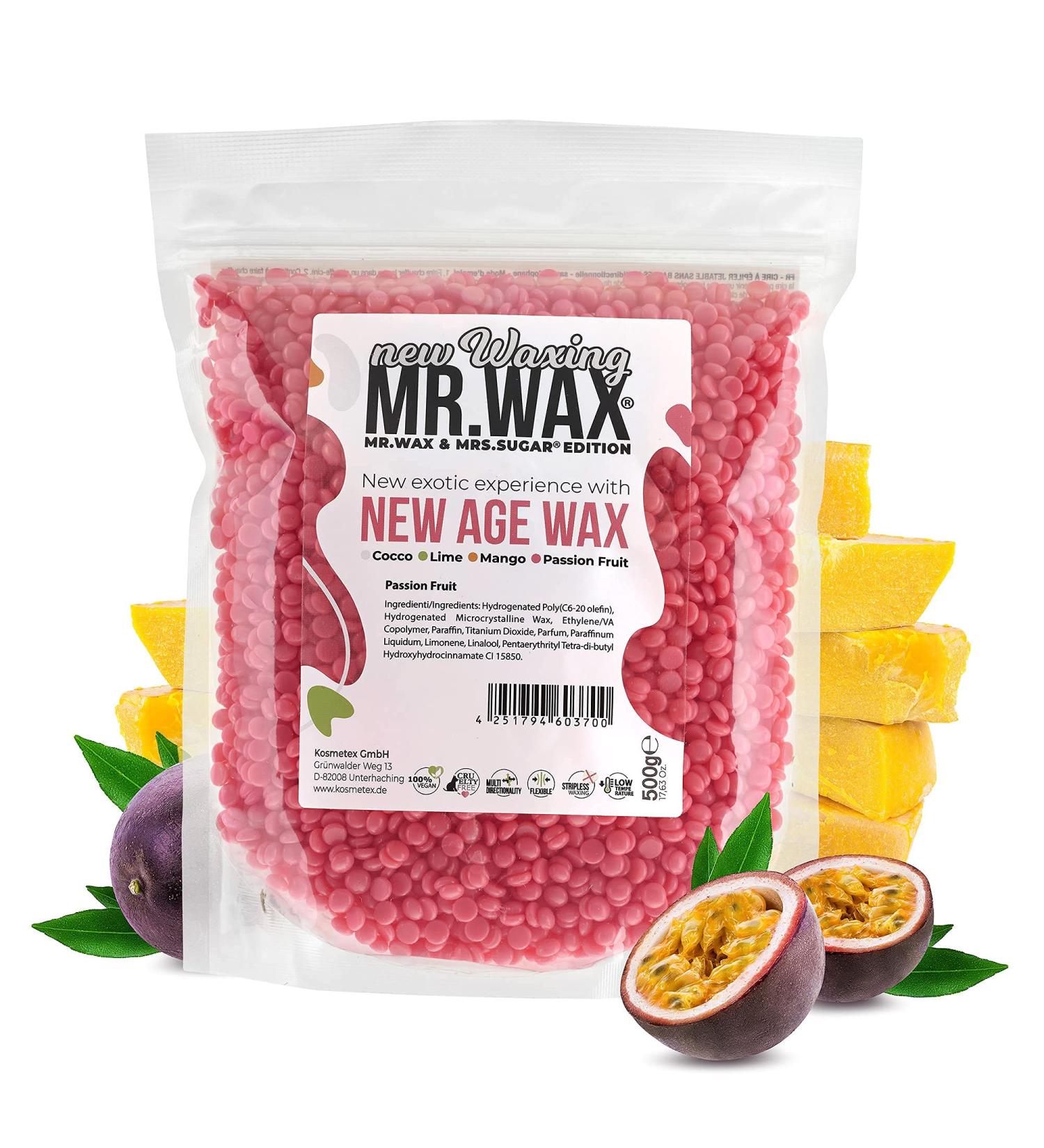 Mr. Wax New Age Waxing Passion Fruit Pearls - Pain-Free Hair Removal for Face Eyebrows Upper Lip Intimate Areas & Armpits - Buy Internationally - Buy Online on GoSupps.com