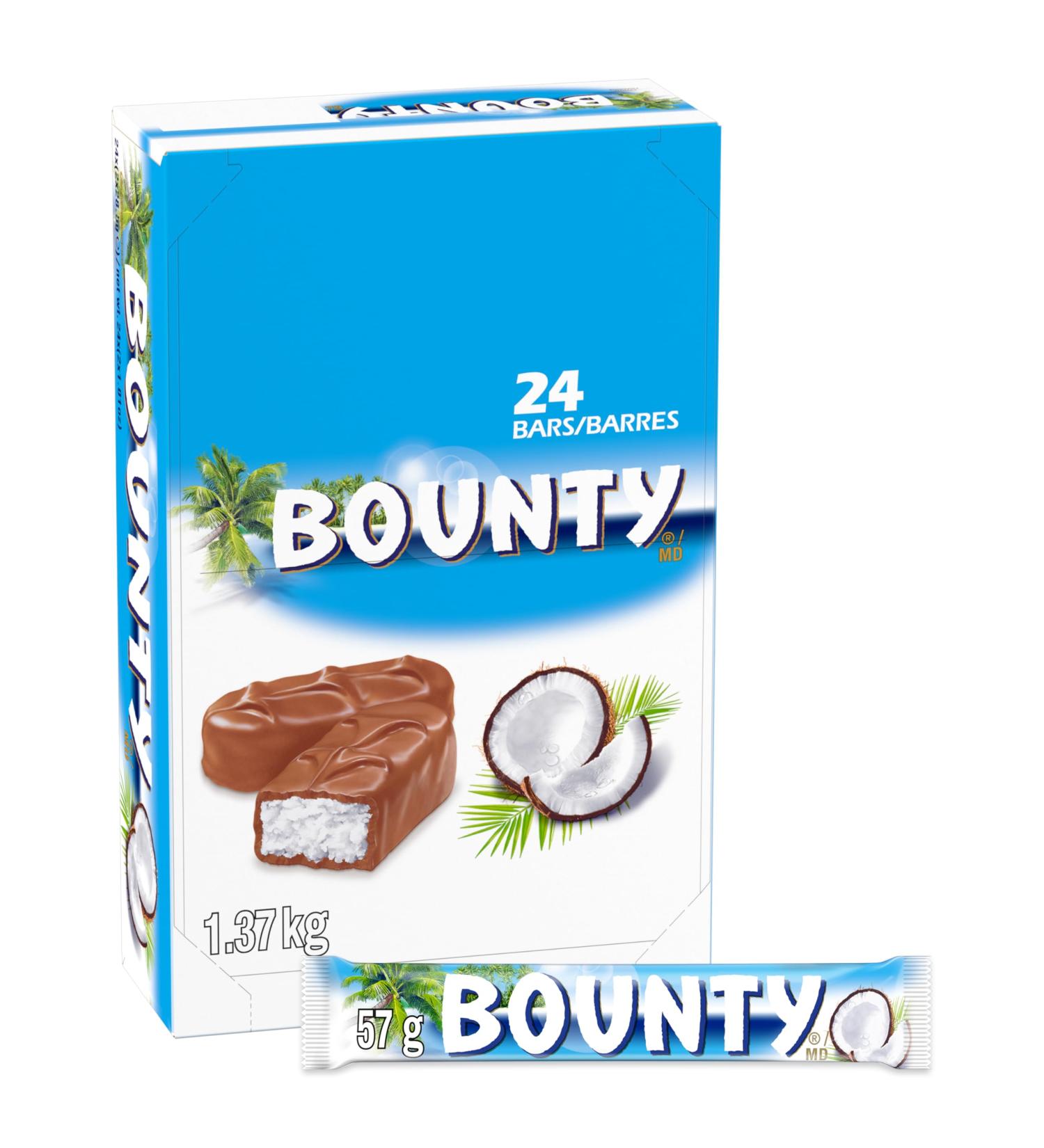 BOUNTY Coconut Milk Chocolate Bar Full Size Bar 57g (Pack of 24) - Buy Online on GoSupps.com