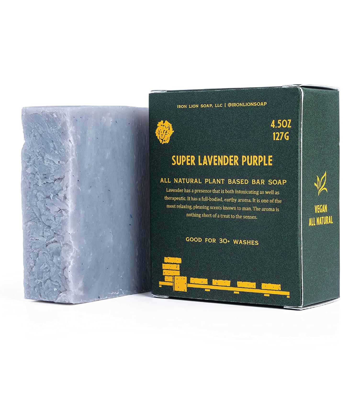 Iron Lion Soap SUPER LAVENDER PURPLE - Organic Vegan All Natural Plant Based Bar Soap for Body, Face, Hands, and Bath - Buy Online on GoSupps.com