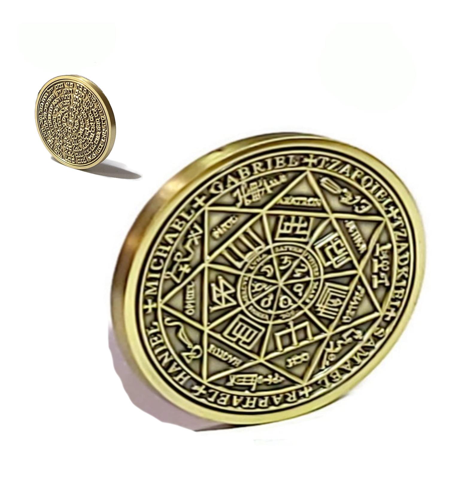 Seal of The Seven Archangels & 72 Names of God - Kabbalah King Solomon Coin Talisman - Shop Internationally - Buy Online on GoSupps.com