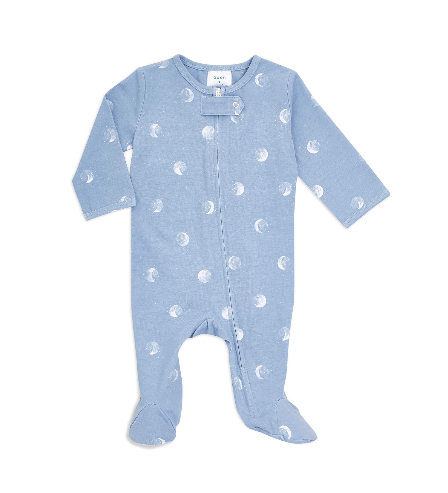 aden + anais Baby Comfort Knit Footie - Long Sleeve Infant Onesie 0-3 Months Blue Moon - Buy Online on GoSupps.com