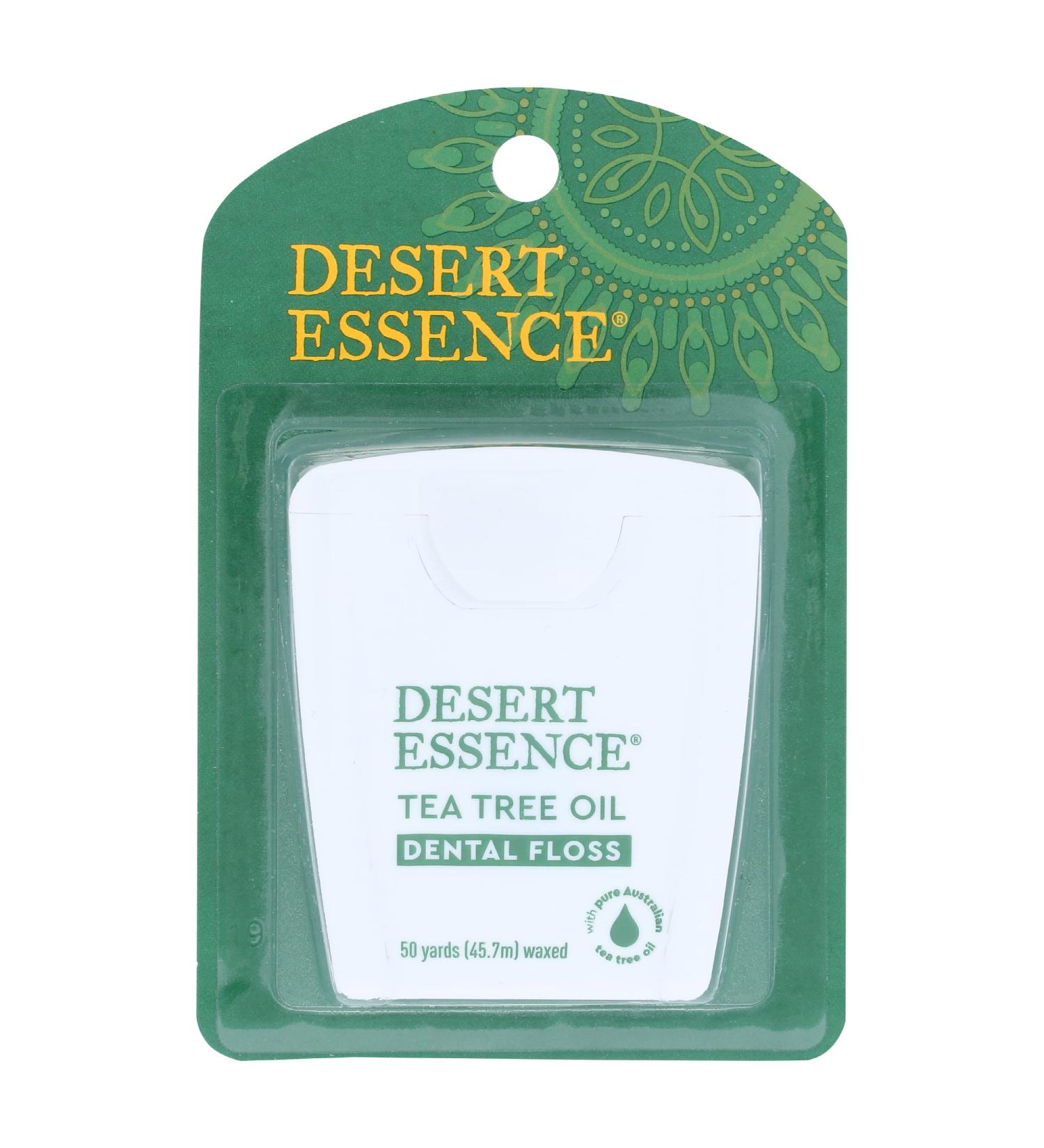 Desert Essence Tea Tree Oil Dental Floss 50 Yards Gluten Free Vegan 1 Each (Pack Of 6)