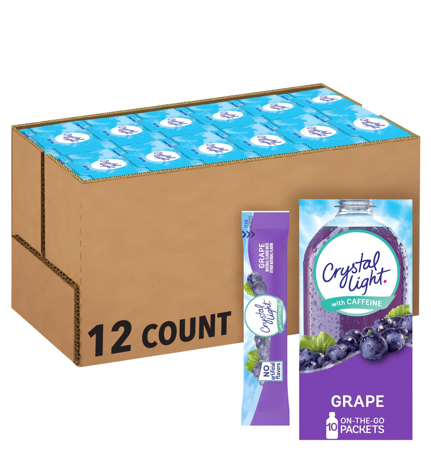 Crystal Light Sugar-Free Energy Grape On-The-Go Drink Mix 120 Packets - Buy Online on GoSupps.com