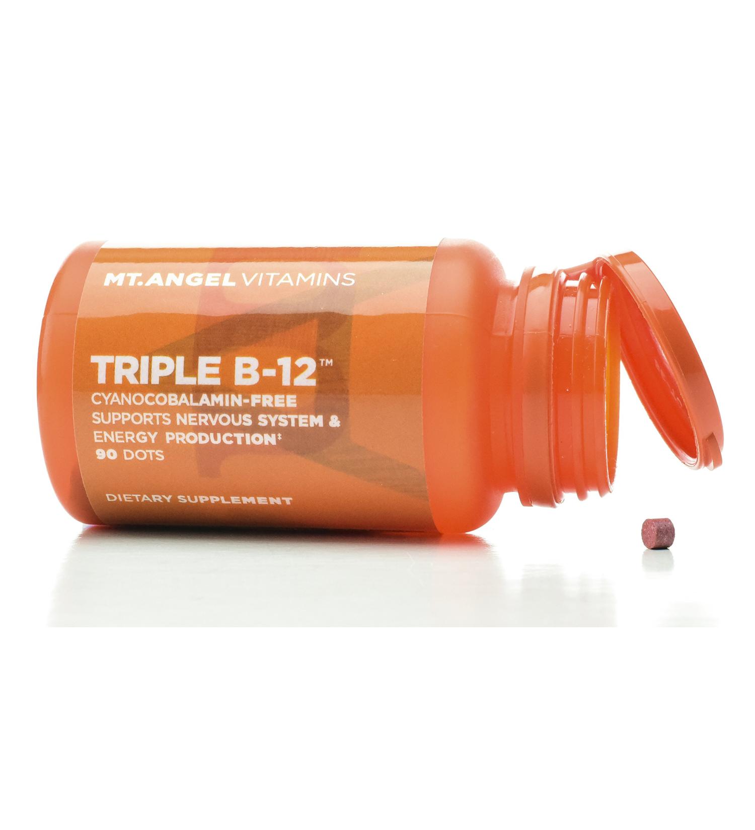 Mt. Angel Vitamins Triple B-12 Dots - Nervous System & Energy Support (90 Dots) - Buy Online on GoSupps.com
