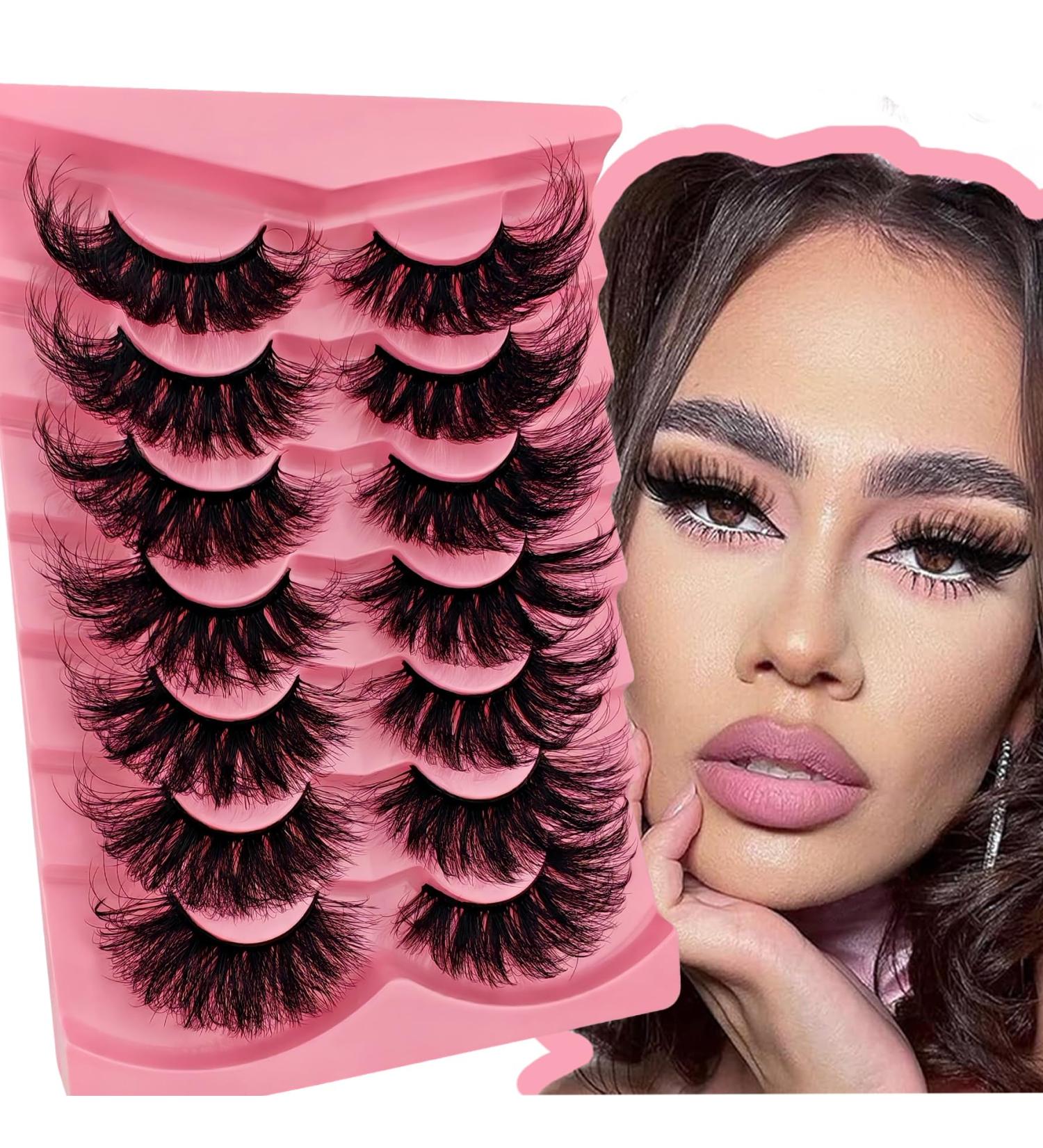 Buy Cat-Eye 20mm Mink Lashes | 3D Curly Fox Eye False Eyelashes - 7 Pairs Pack (TF29) for Dramatic Volume - Buy Online on GoSupps.com